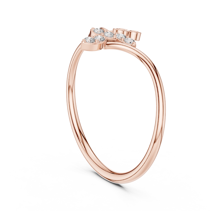 Elegant Floral Diamond Ring in Rose Gold – IGI Certified | Kiashaajewellery