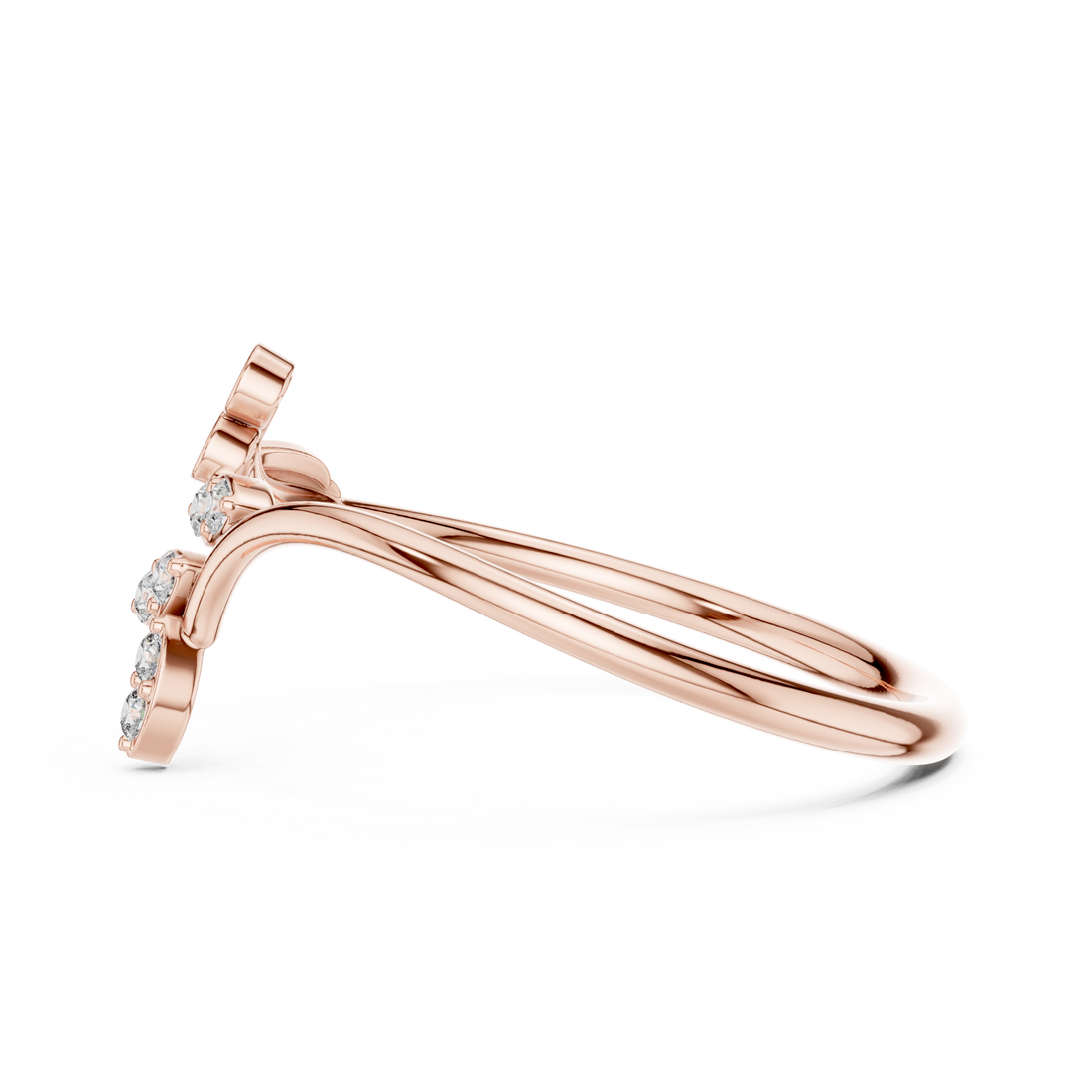 Elegant Floral Diamond Ring in Rose Gold – IGI Certified | Kiashaajewellery
