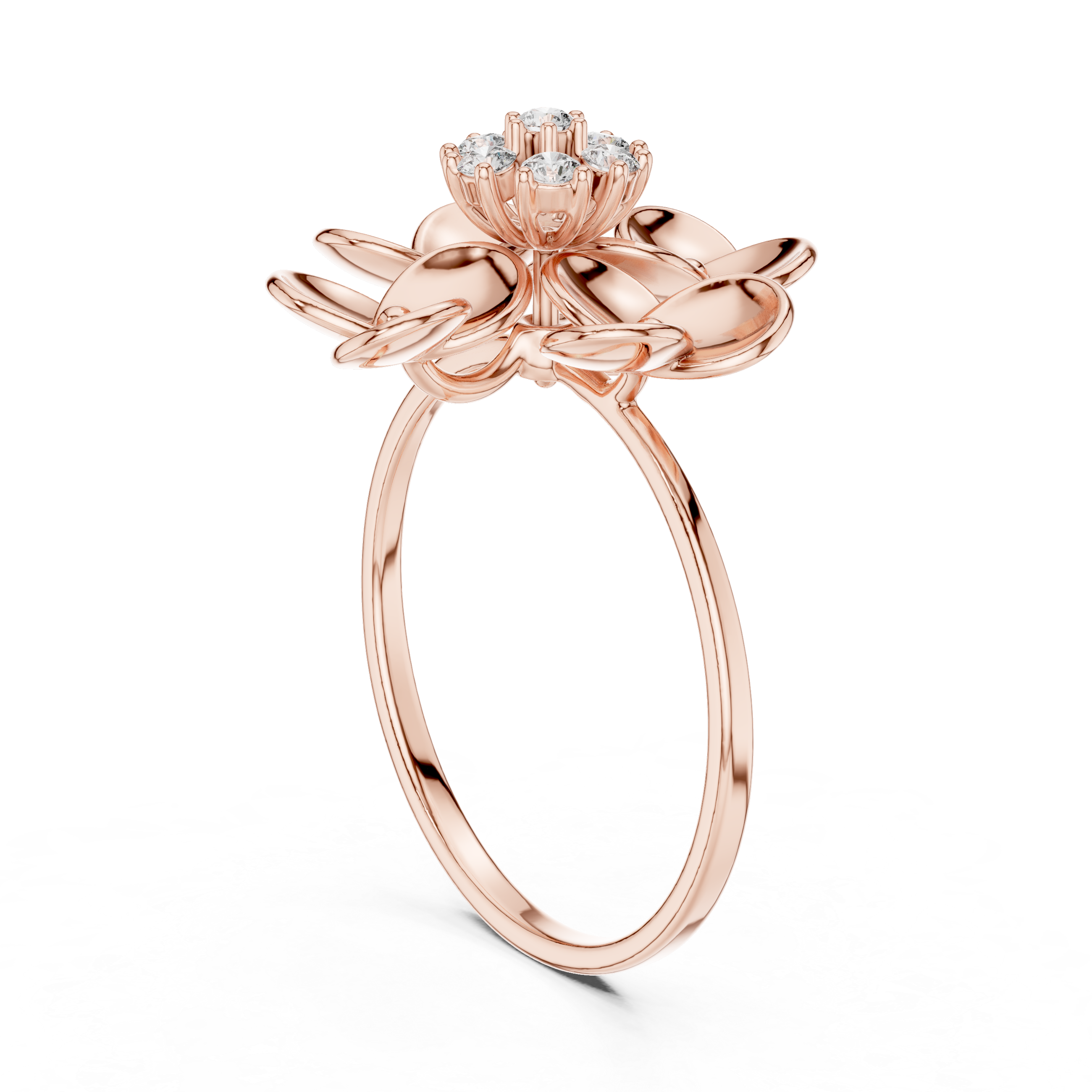 Blooming Petal Diamond Ring in Rose Gold – IGI Certified | Kiashaajewellery