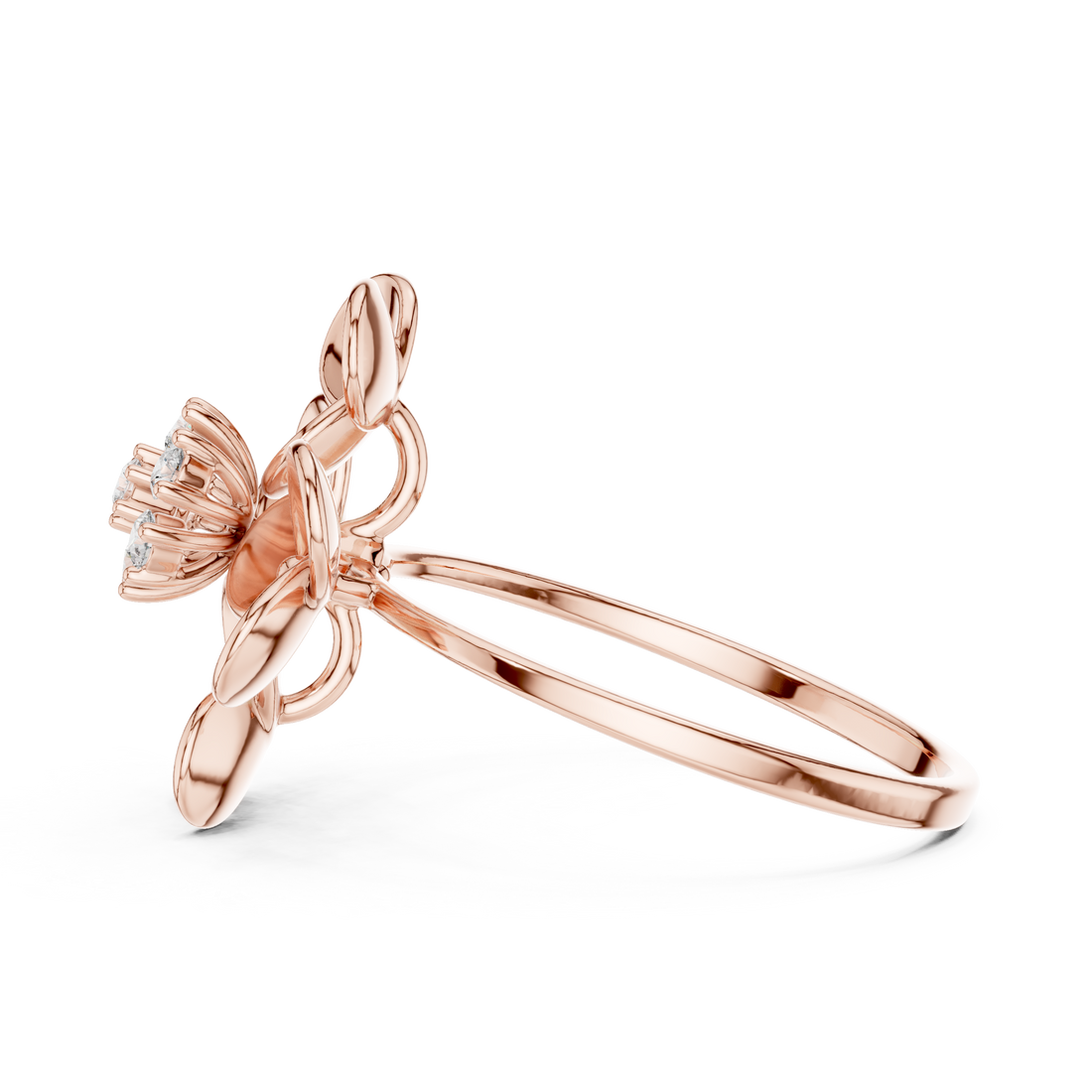 Blooming Petal Diamond Ring in Rose Gold – IGI Certified | Kiashaajewellery