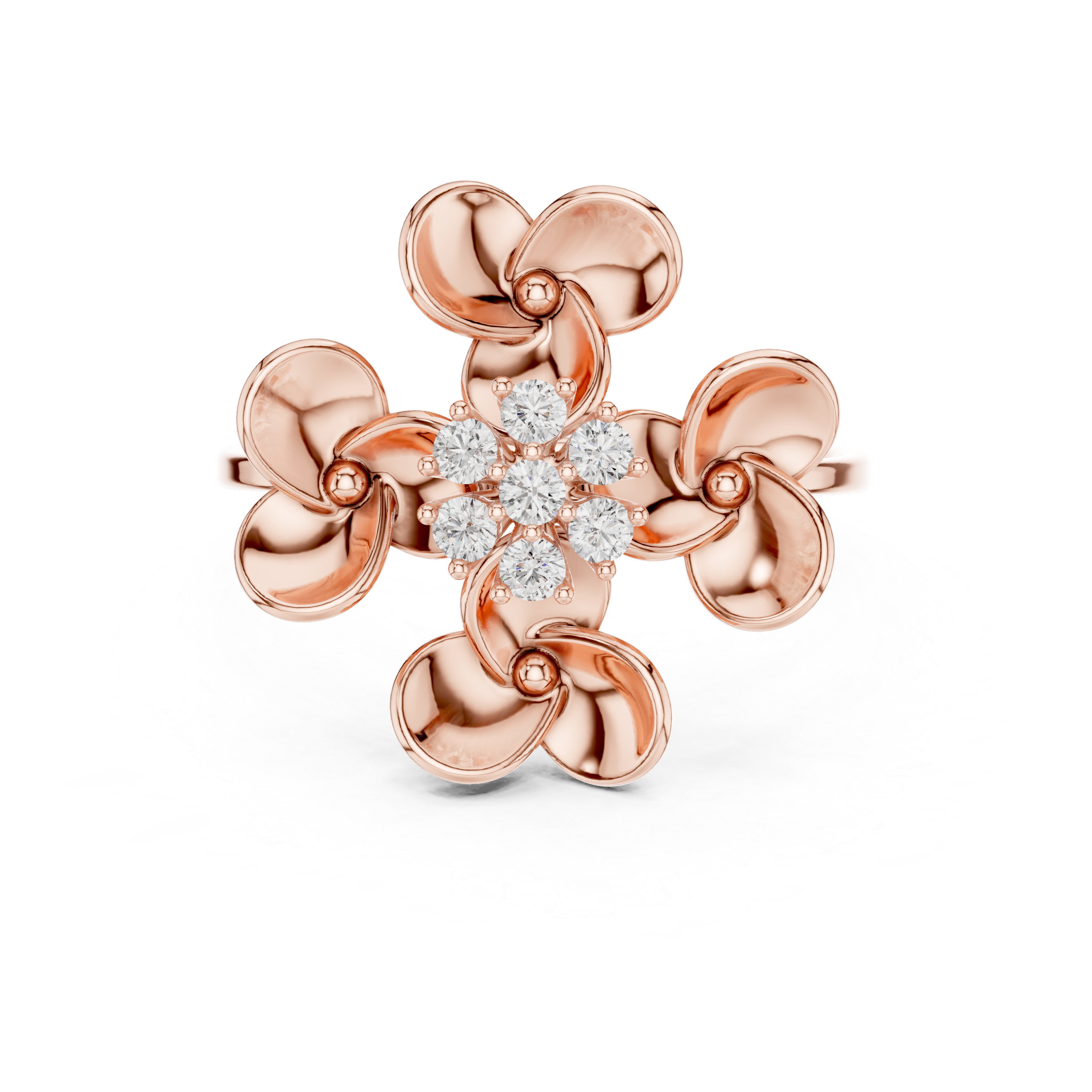 Blooming Petal Diamond Ring in Rose Gold – IGI Certified | Kiashaajewellery