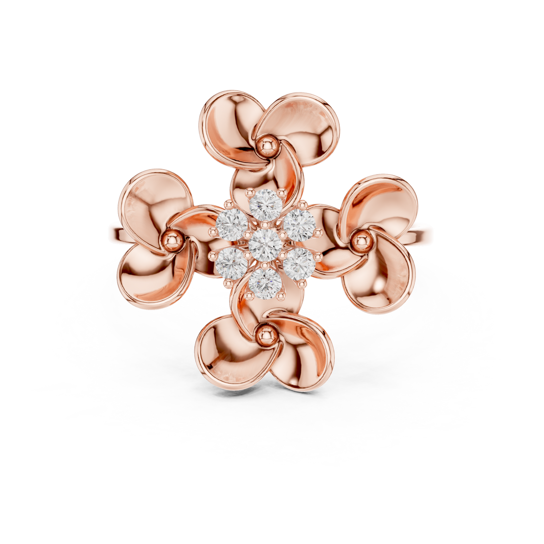 Blooming Petal Diamond Ring in Rose Gold – IGI Certified | Kiashaajewellery