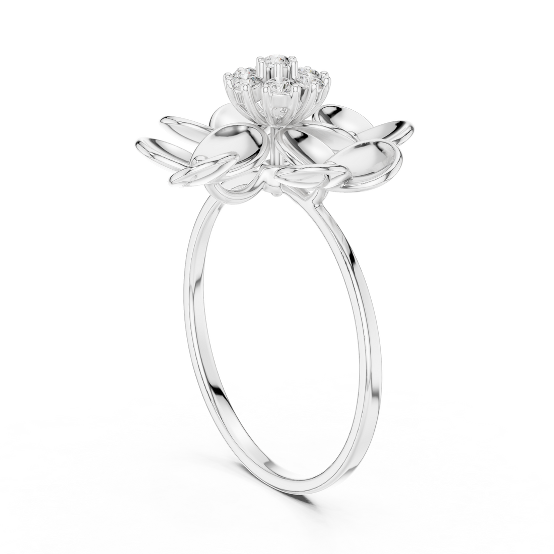 Blooming Petal Diamond Ring in Rose Gold – IGI Certified | Kiashaajewellery