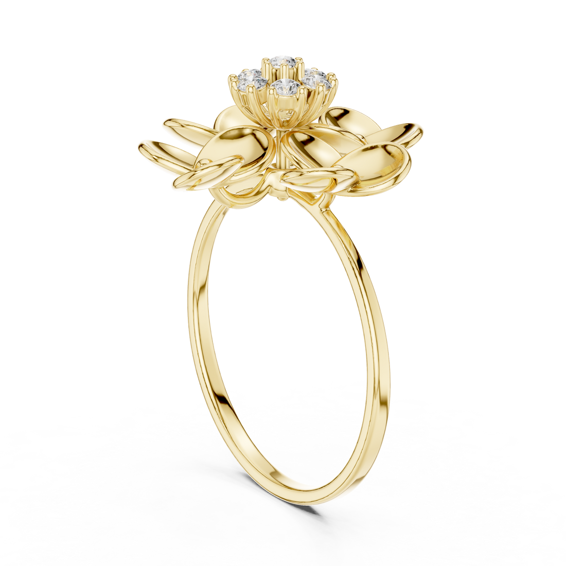 Blooming Petal Diamond Ring in Rose Gold – IGI Certified | Kiashaajewellery