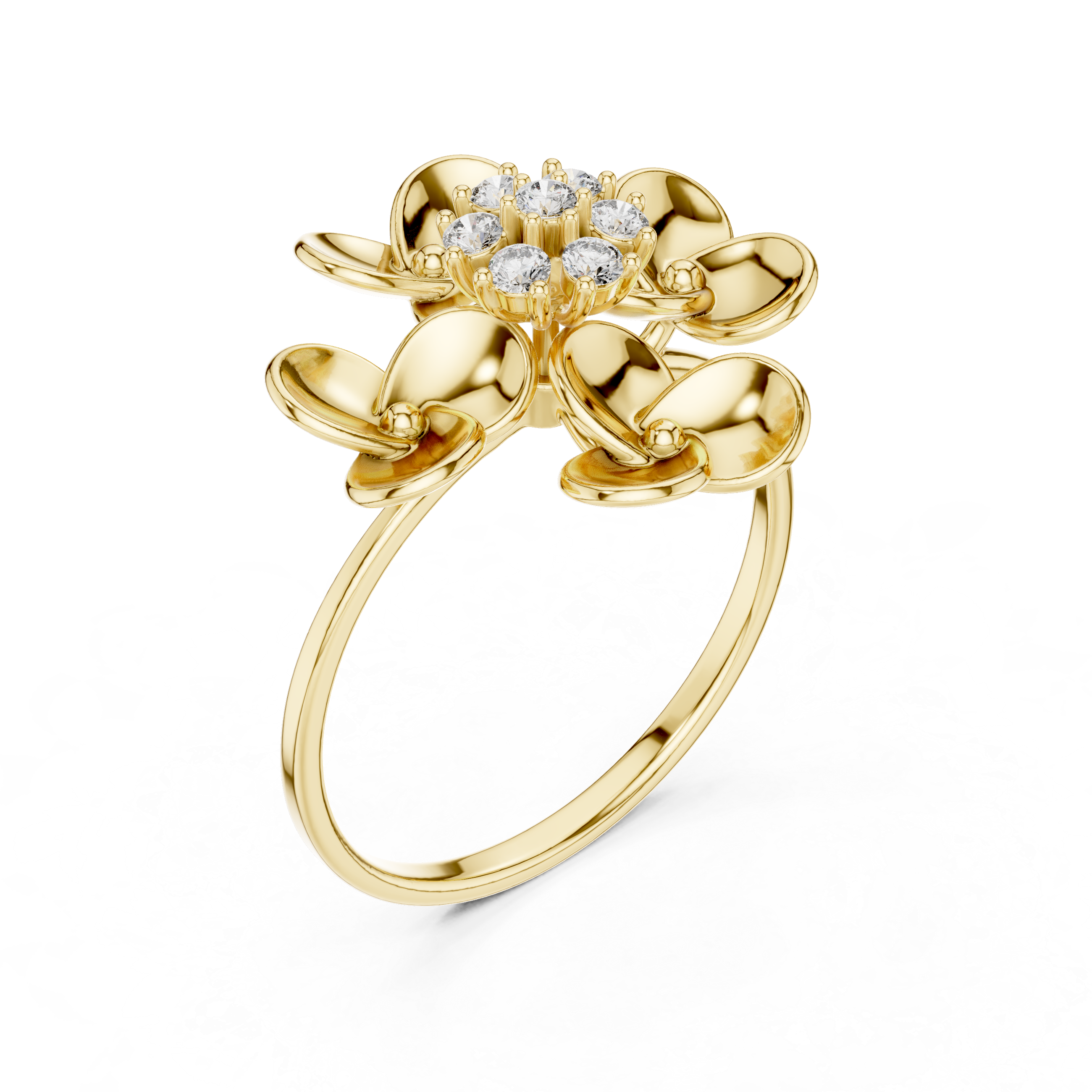 Blooming Petal Diamond Ring in Rose Gold – IGI Certified | Kiashaajewellery