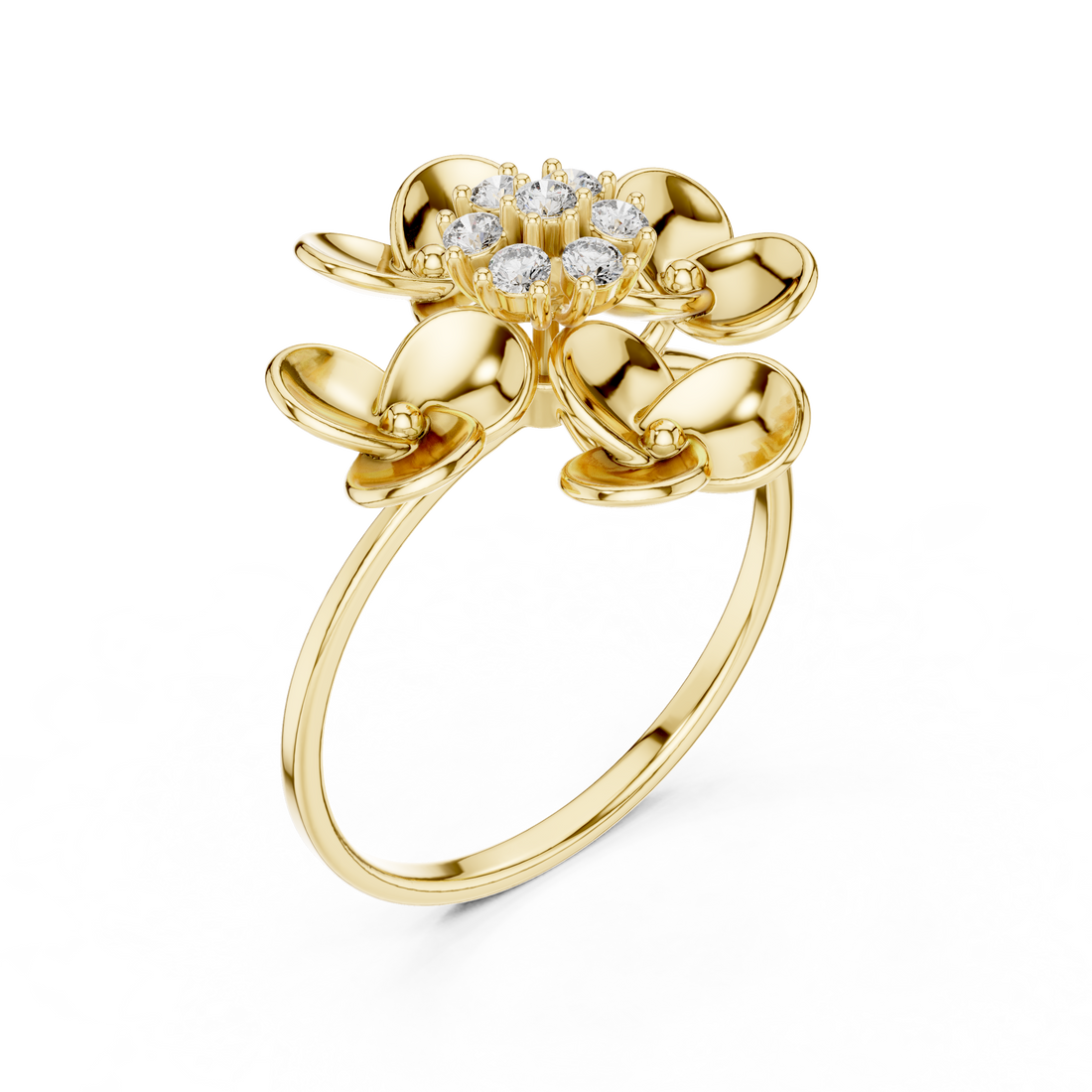 Blooming Petal Diamond Ring in Rose Gold – IGI Certified | Kiashaajewellery
