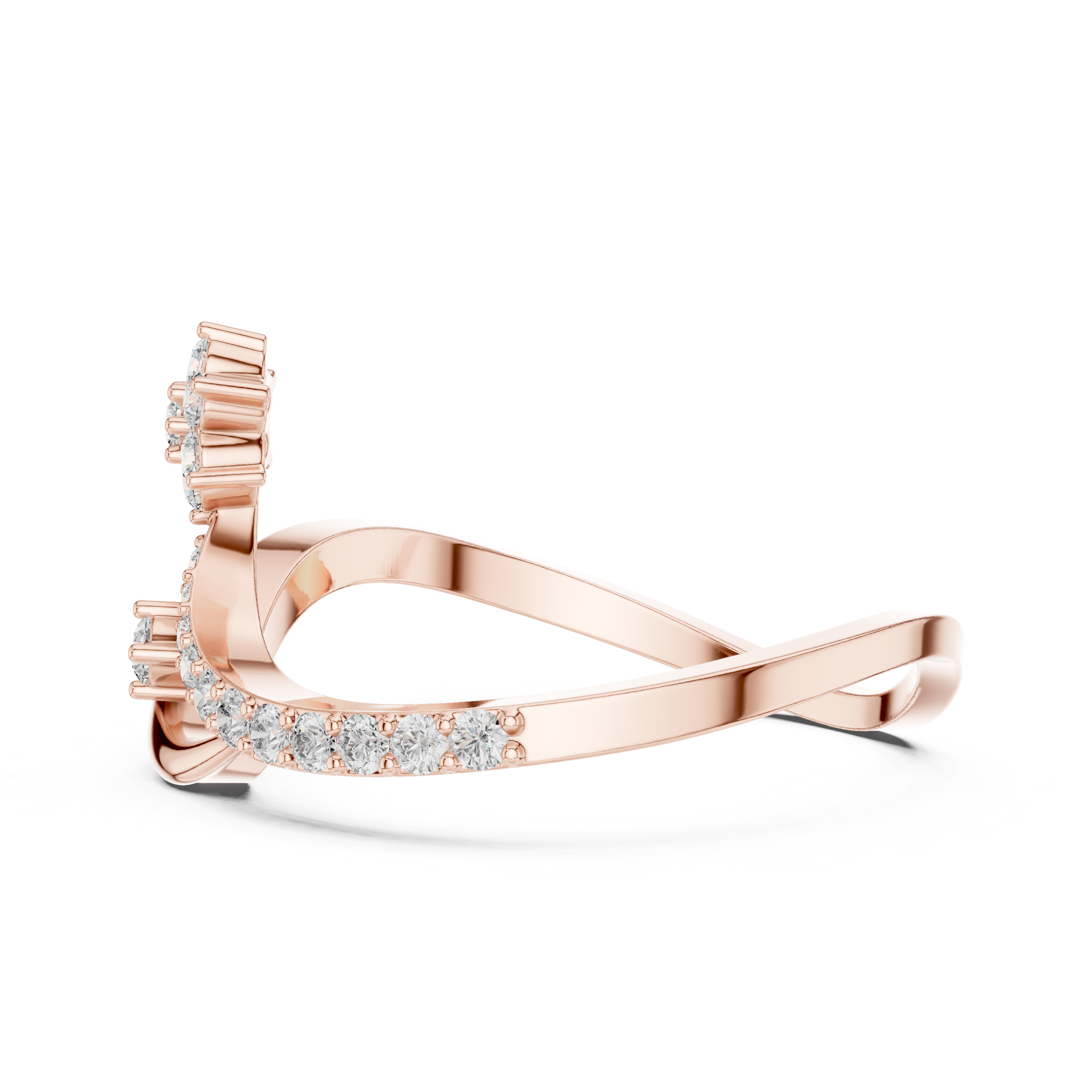 Elegant Rose Diamond Ring – Modern Twist Design