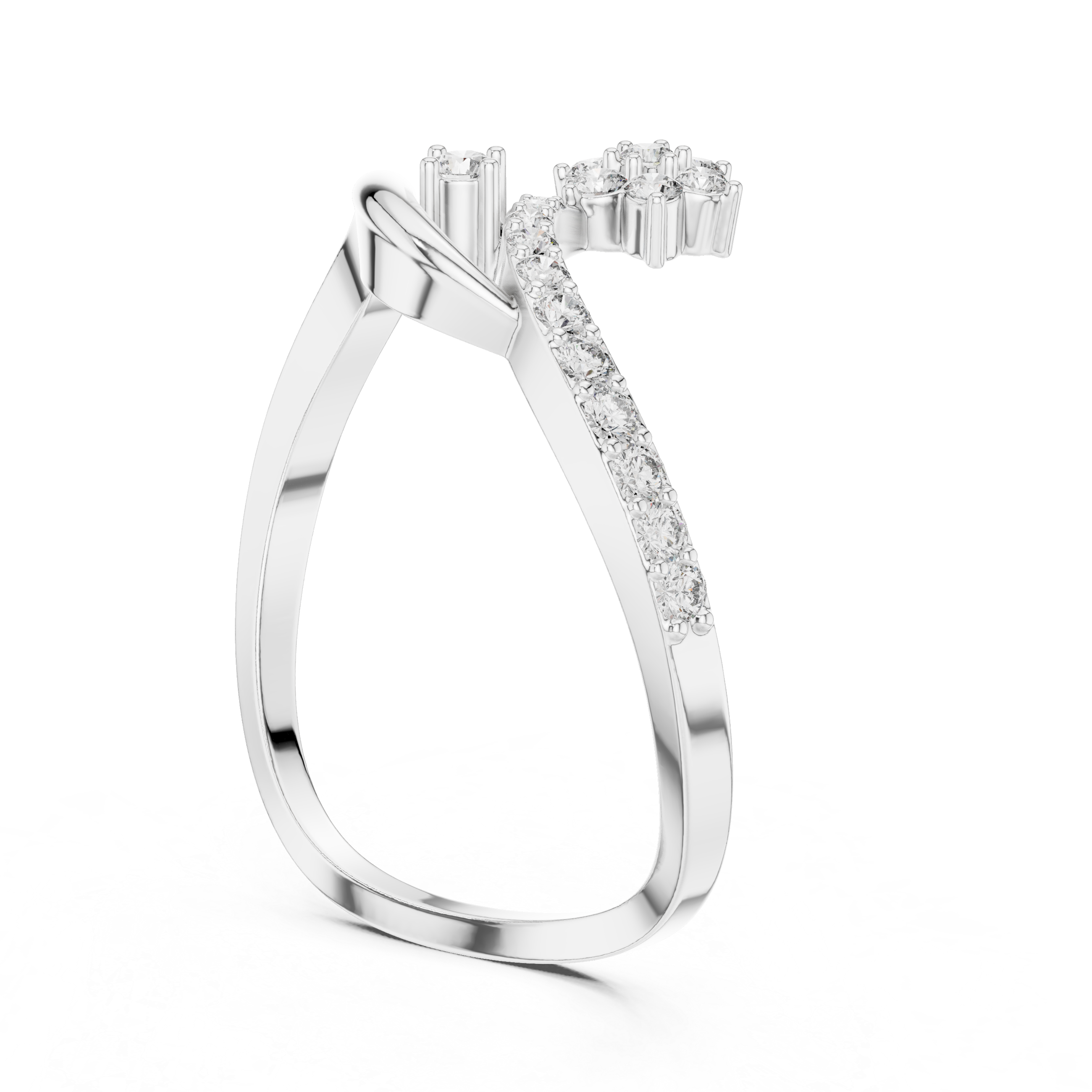 Elegant Rose Diamond Ring – Modern Twist Design