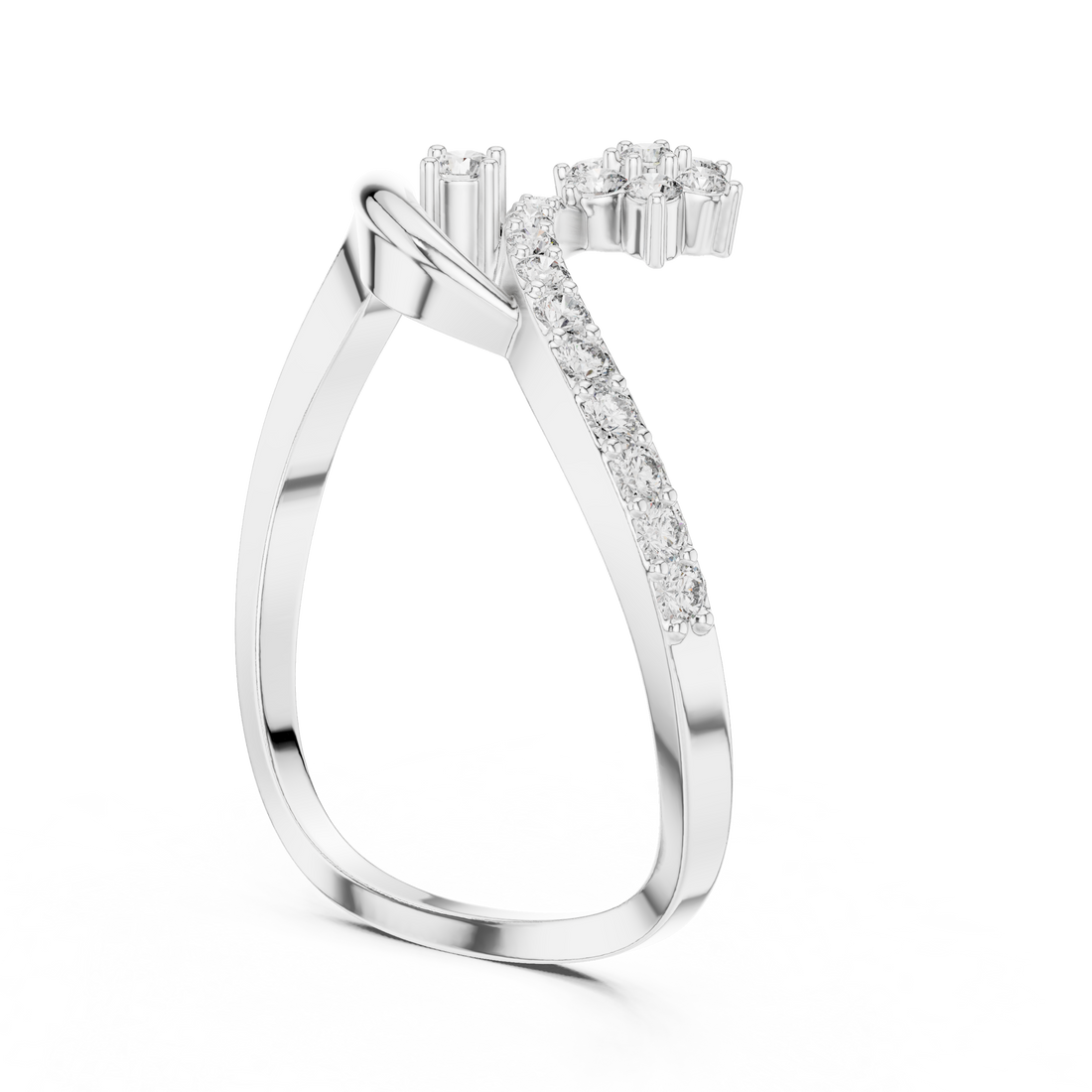 Elegant Rose Diamond Ring – Modern Twist Design