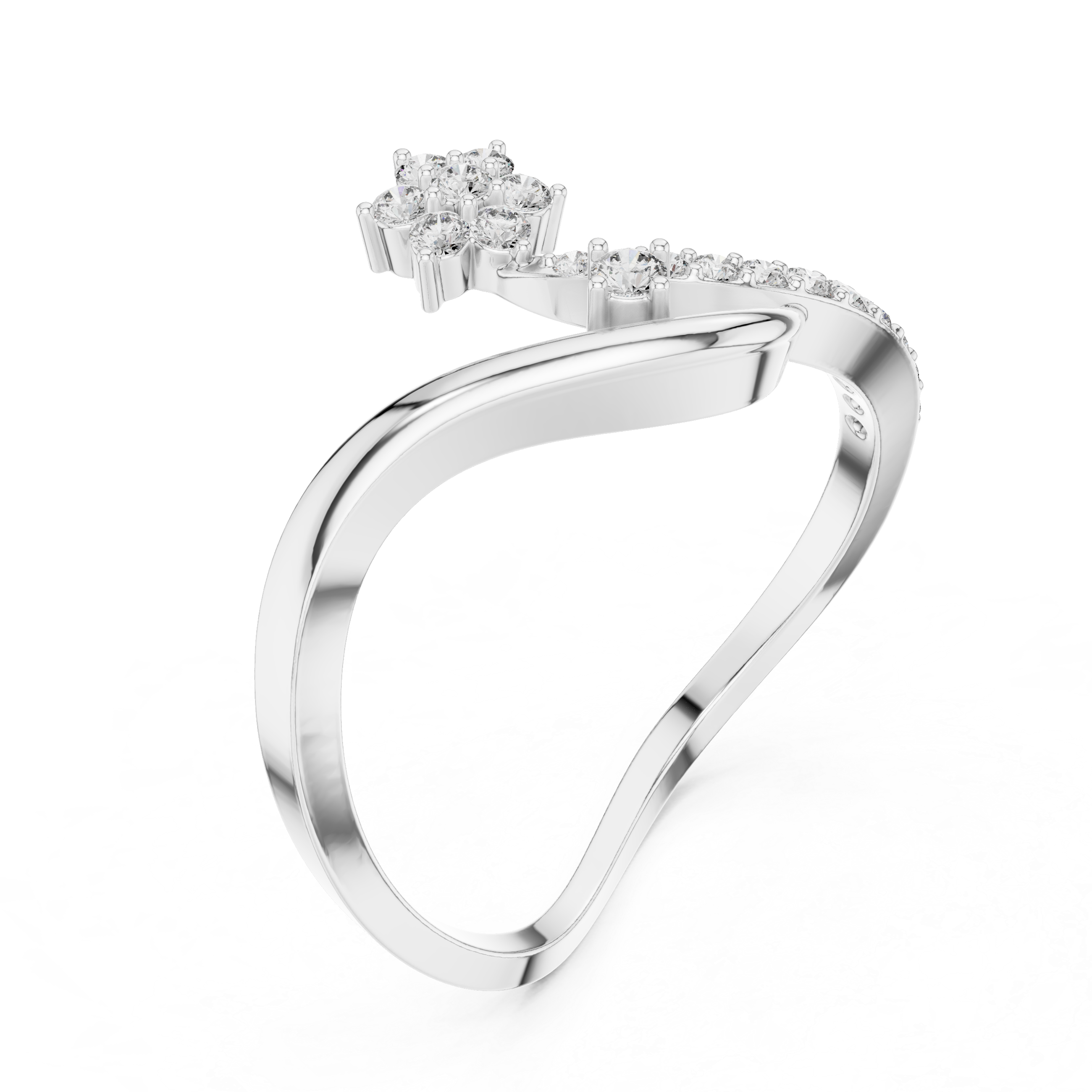 Elegant Rose Diamond Ring – Modern Twist Design