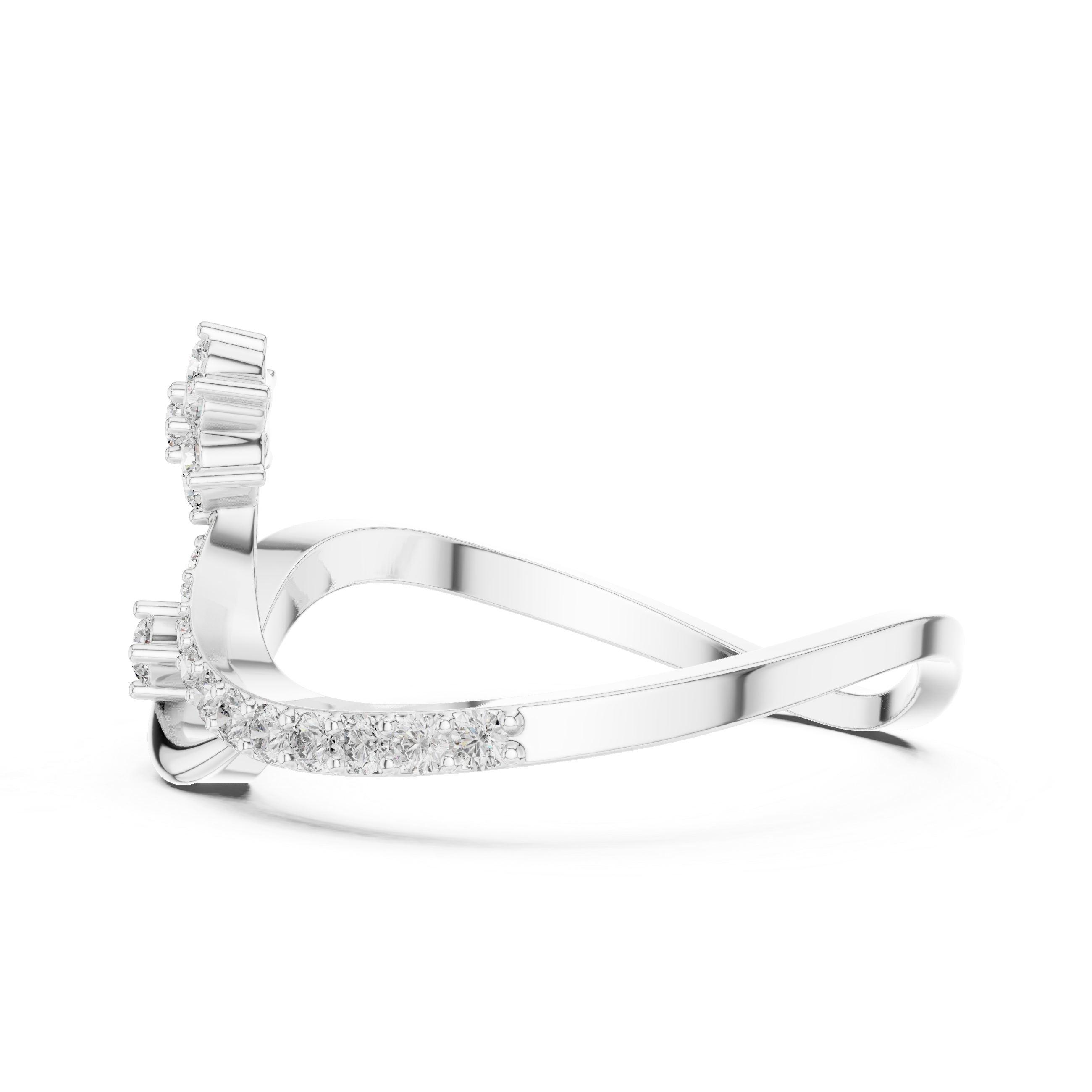 Elegant Rose Diamond Ring – Modern Twist Design