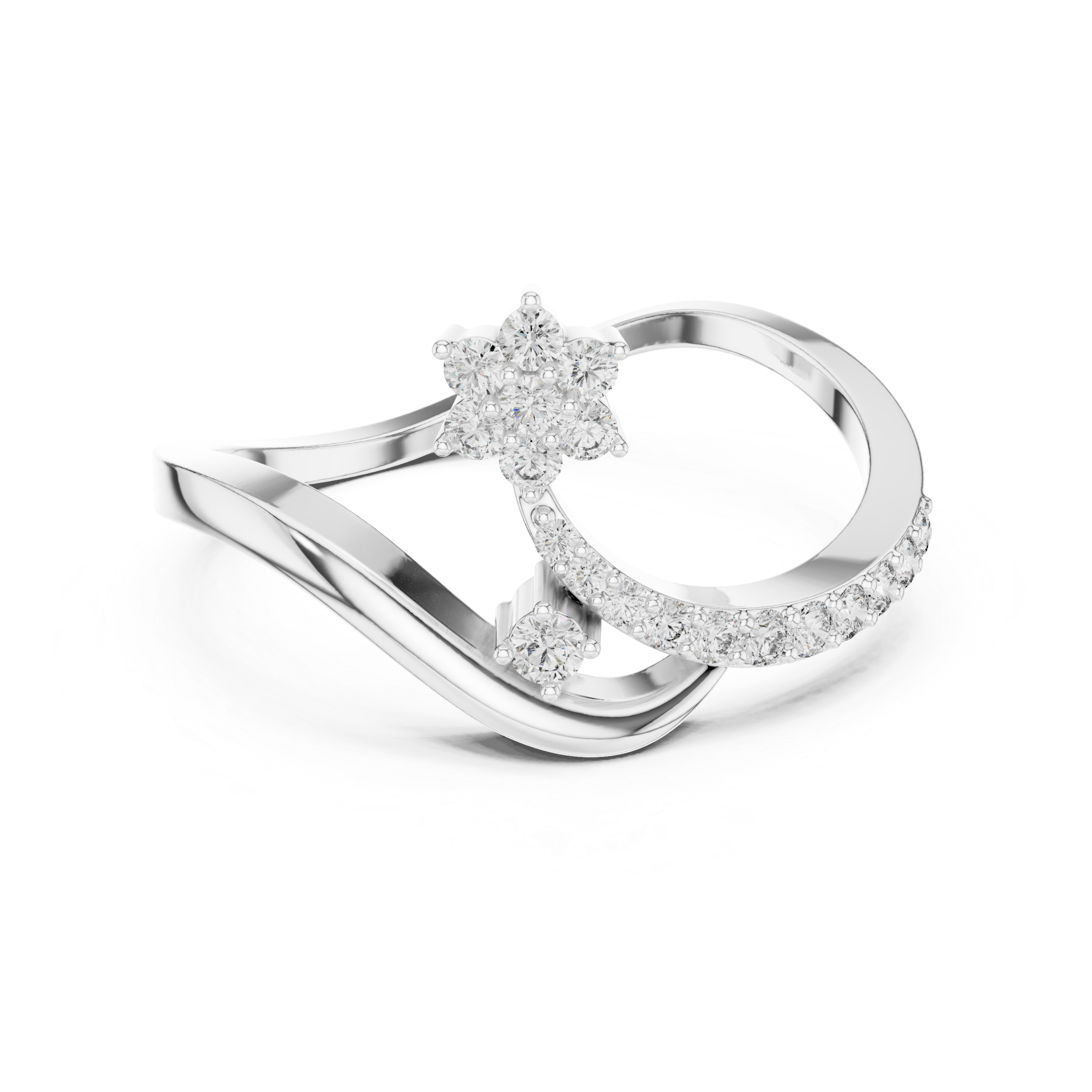 Elegant Rose Diamond Ring – Modern Twist Design