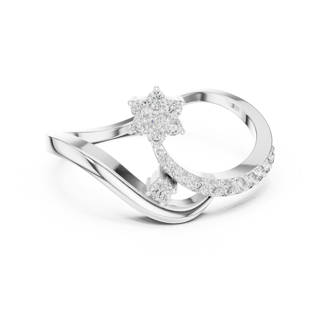 Elegant Rose Diamond Ring – Modern Twist Design