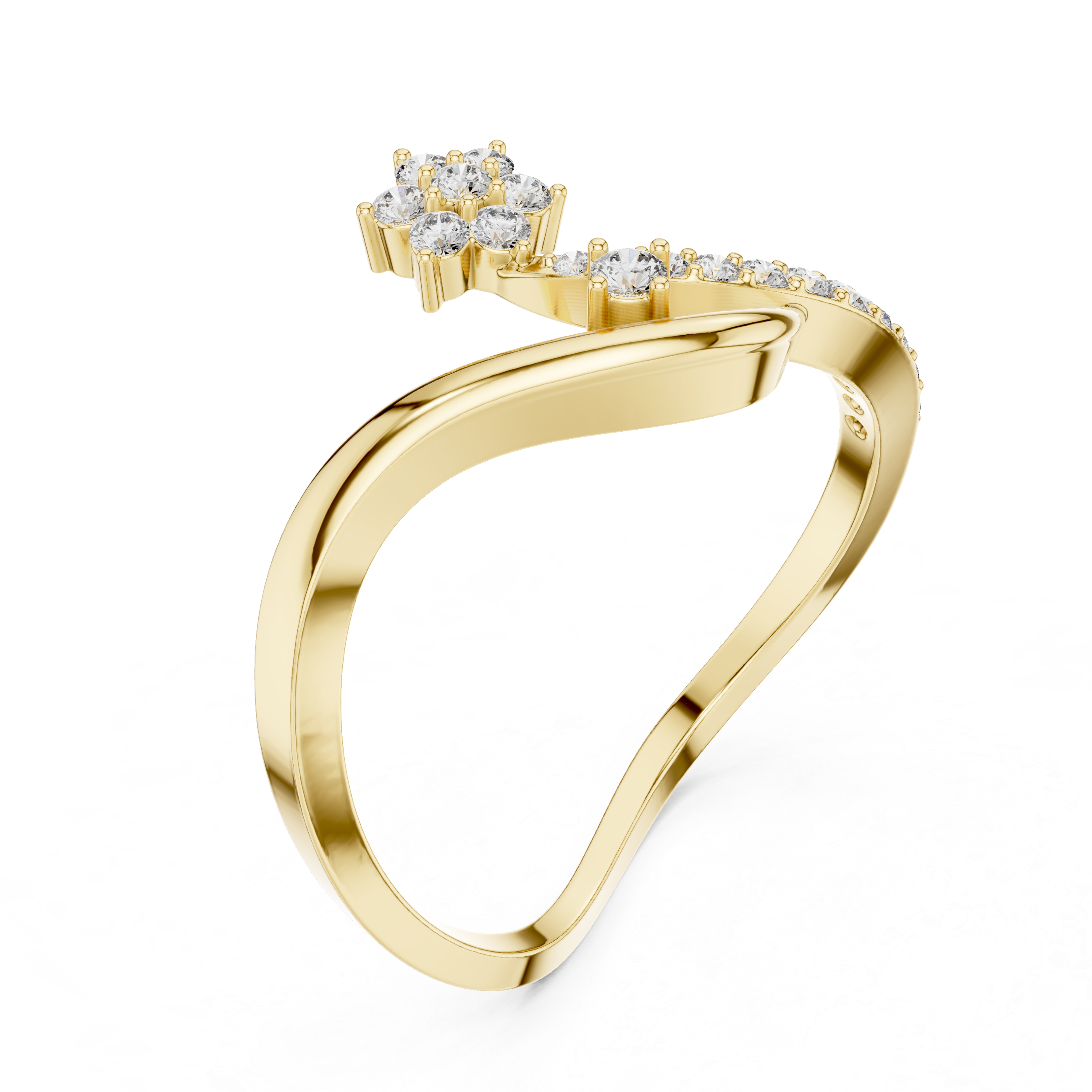 Elegant Rose Diamond Ring – Modern Twist Design