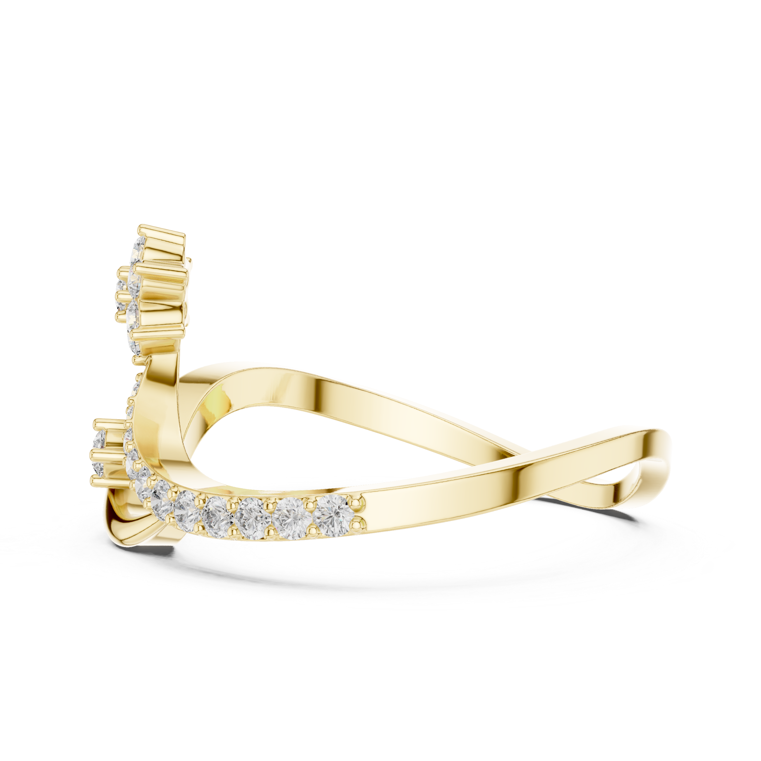 Elegant Rose Diamond Ring – Modern Twist Design