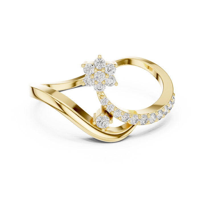 Elegant Rose Diamond Ring – Modern Twist Design