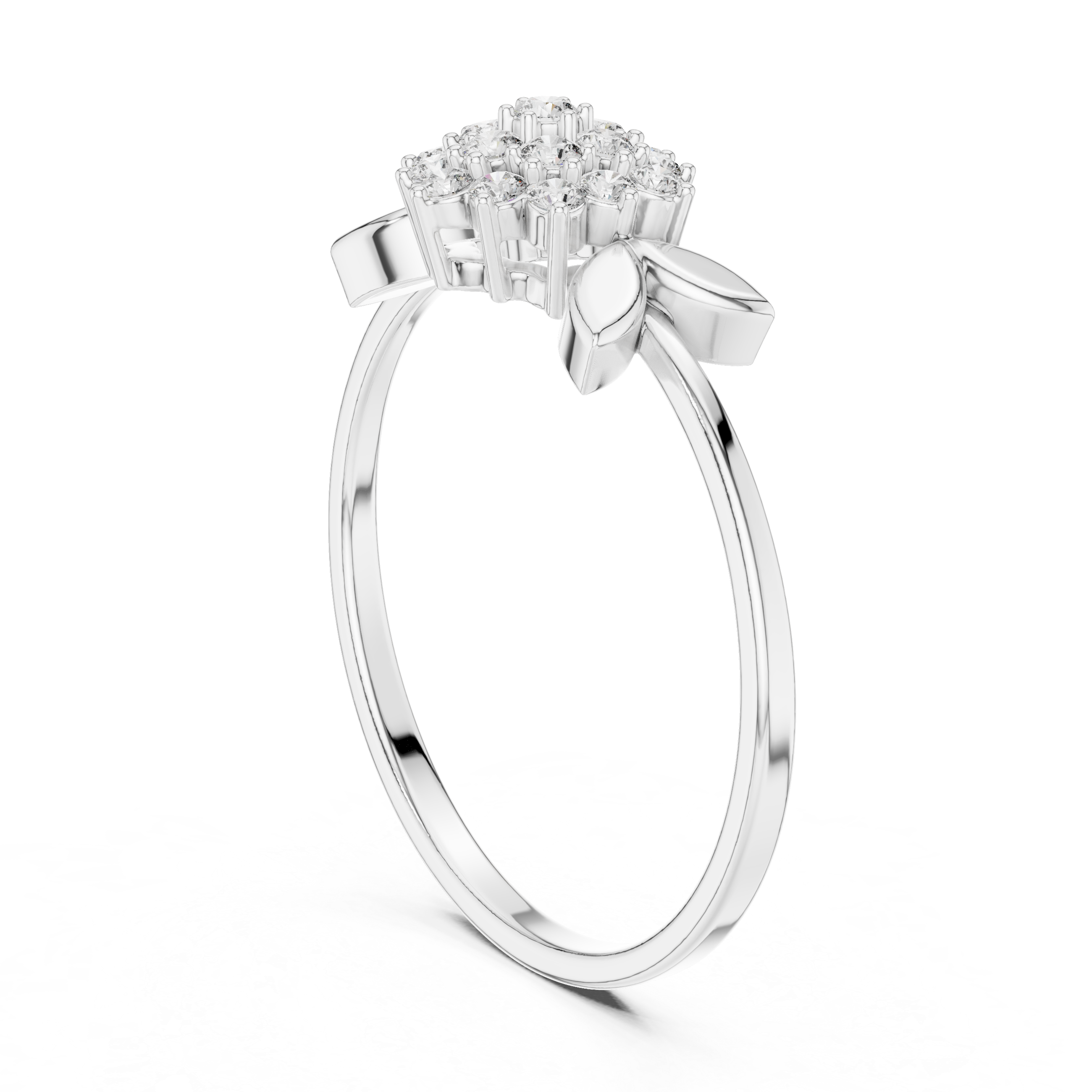 Classic Floral Cluster Diamond Ring in Rose Gold