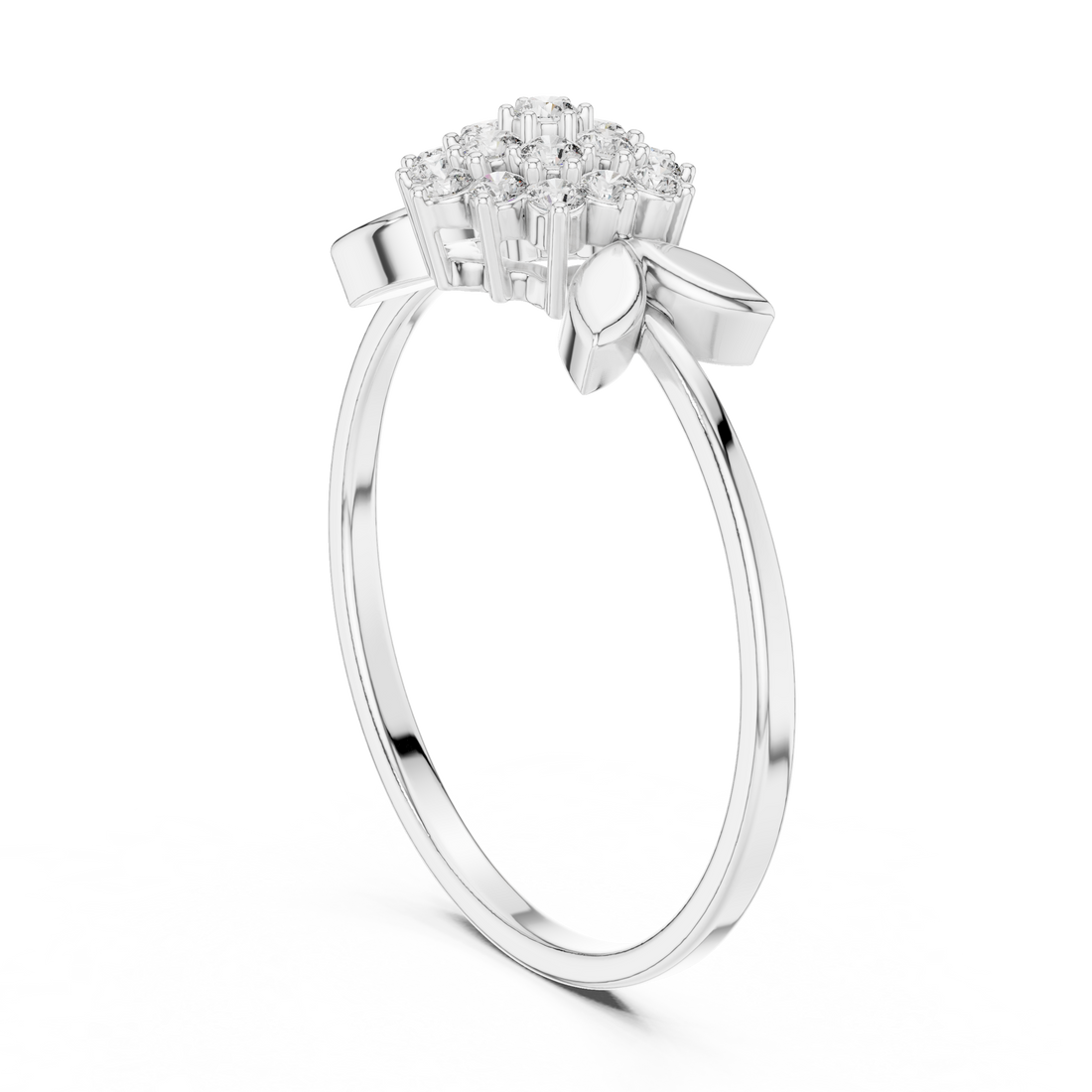 Rose Gold Floral Lab Grown Diamond Ring