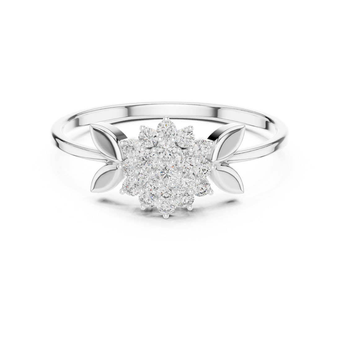Rose Gold Floral Lab Grown Diamond Ring