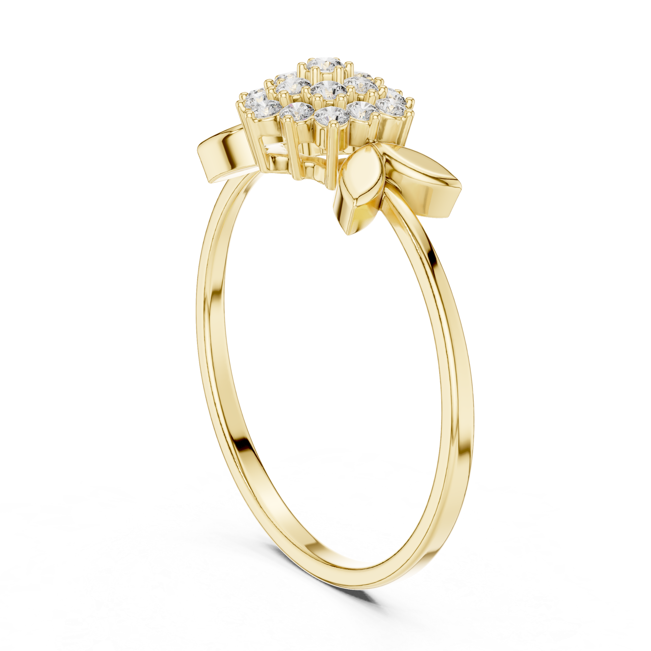 Rose Gold Floral Lab Grown Diamond Ring