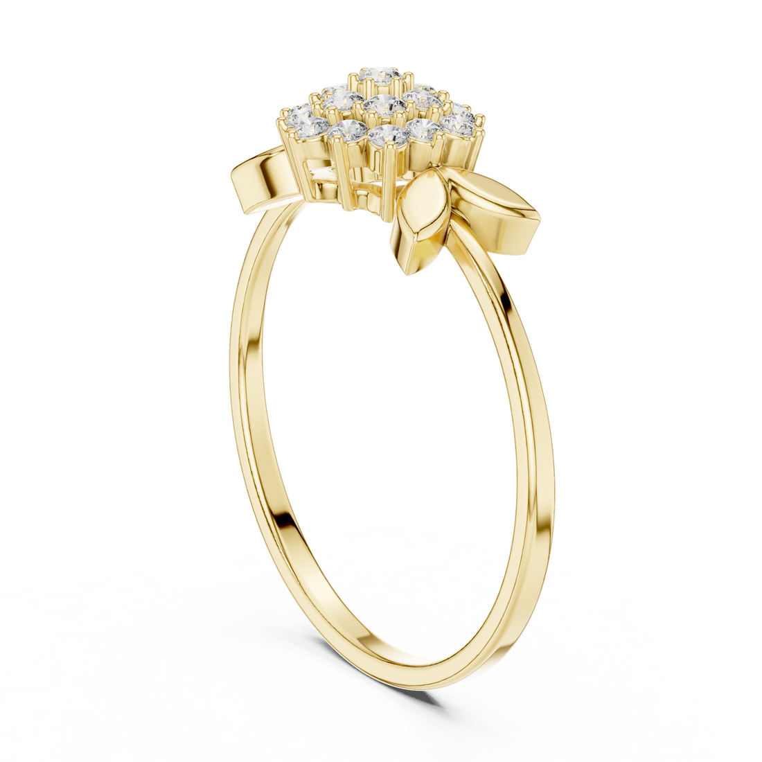 Rose Gold Floral Lab Grown Diamond Ring