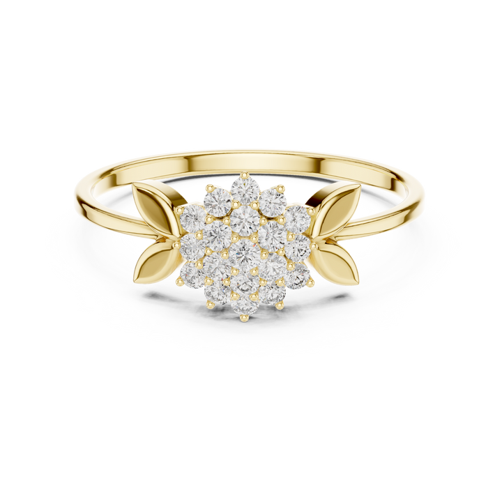Classic Floral Cluster Diamond Ring in Rose Gold