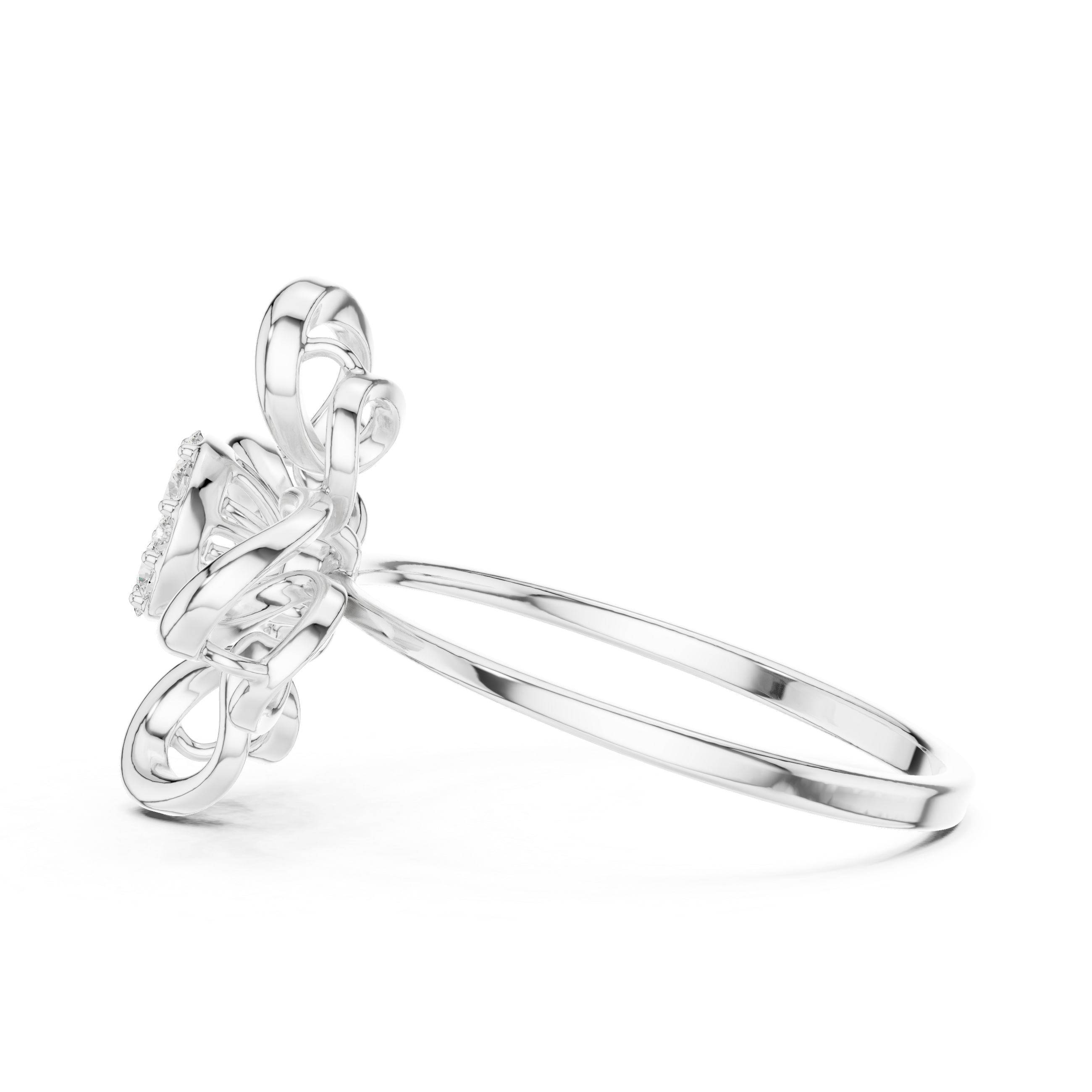 Diamond Bloom Bow Ring in Rose Gold – IGI Certified | Kiashaajewellery