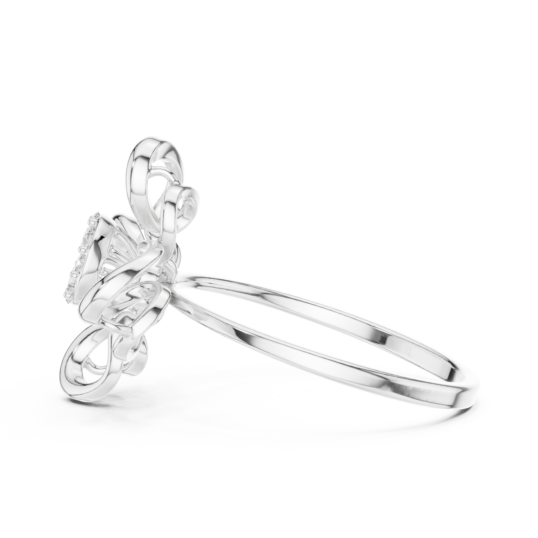 Rose Gold Bow Design Lab-Grown Diamond Ring