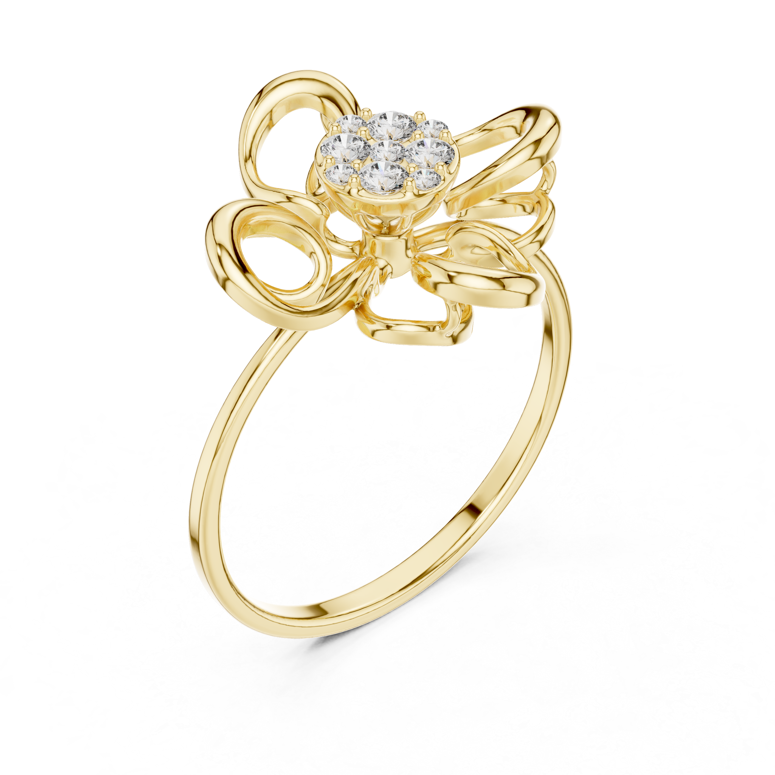 Rose Gold Bow Design Lab-Grown Diamond Ring