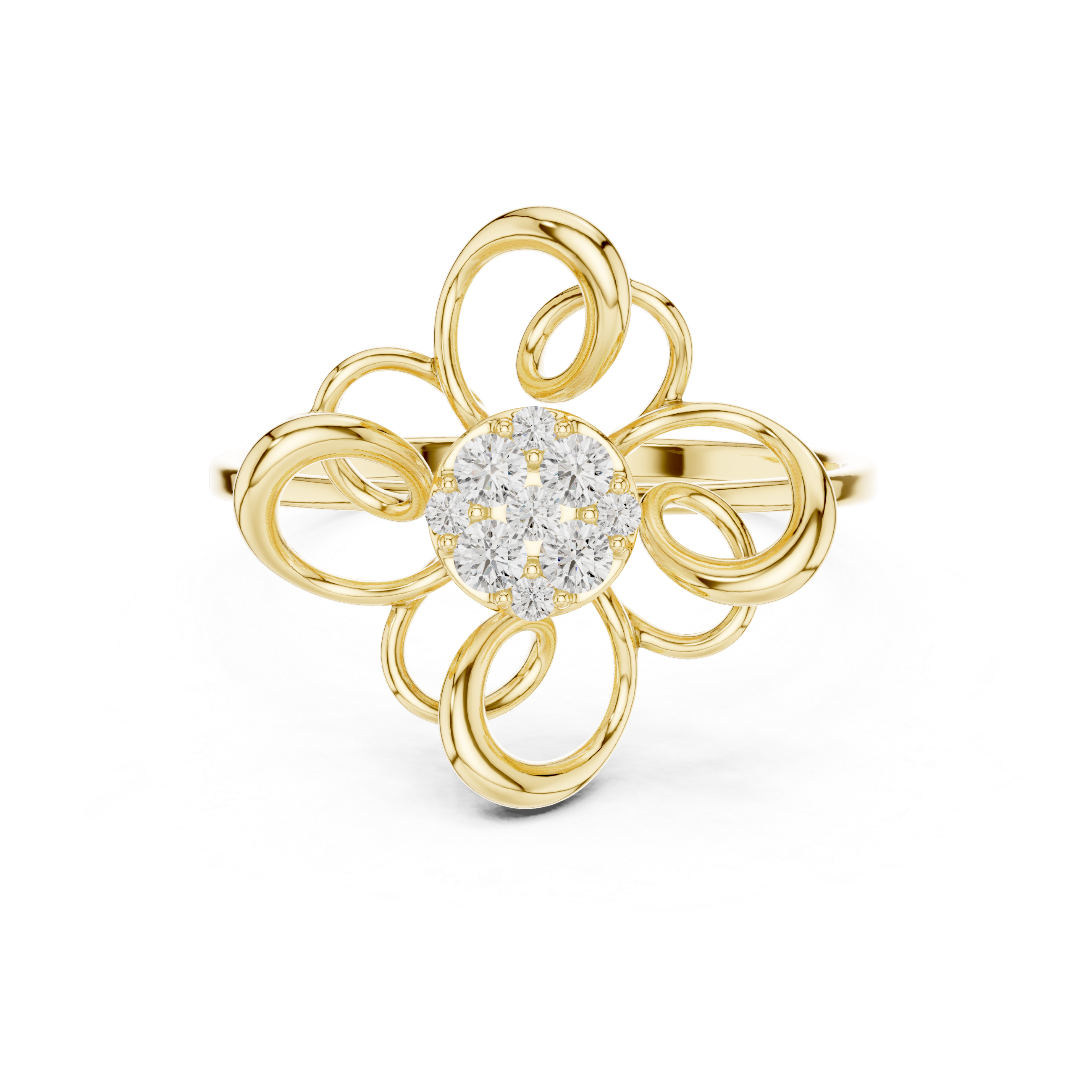Diamond Bloom Bow Ring in Rose Gold – IGI Certified | Kiashaajewellery