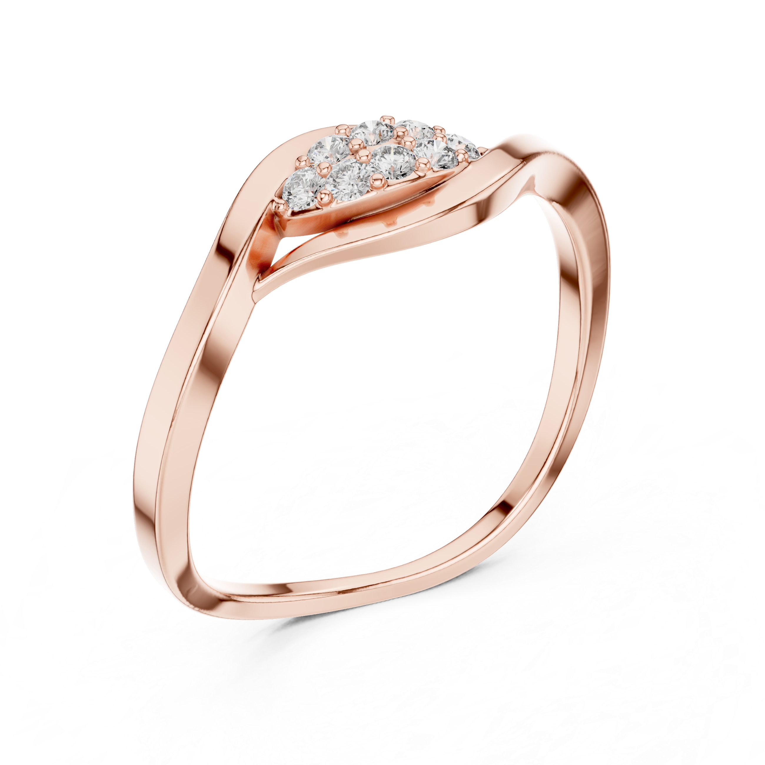 Sleek Teardrop Diamond Ring in Rose Gold – IGI Certified | Kiashaajewellery