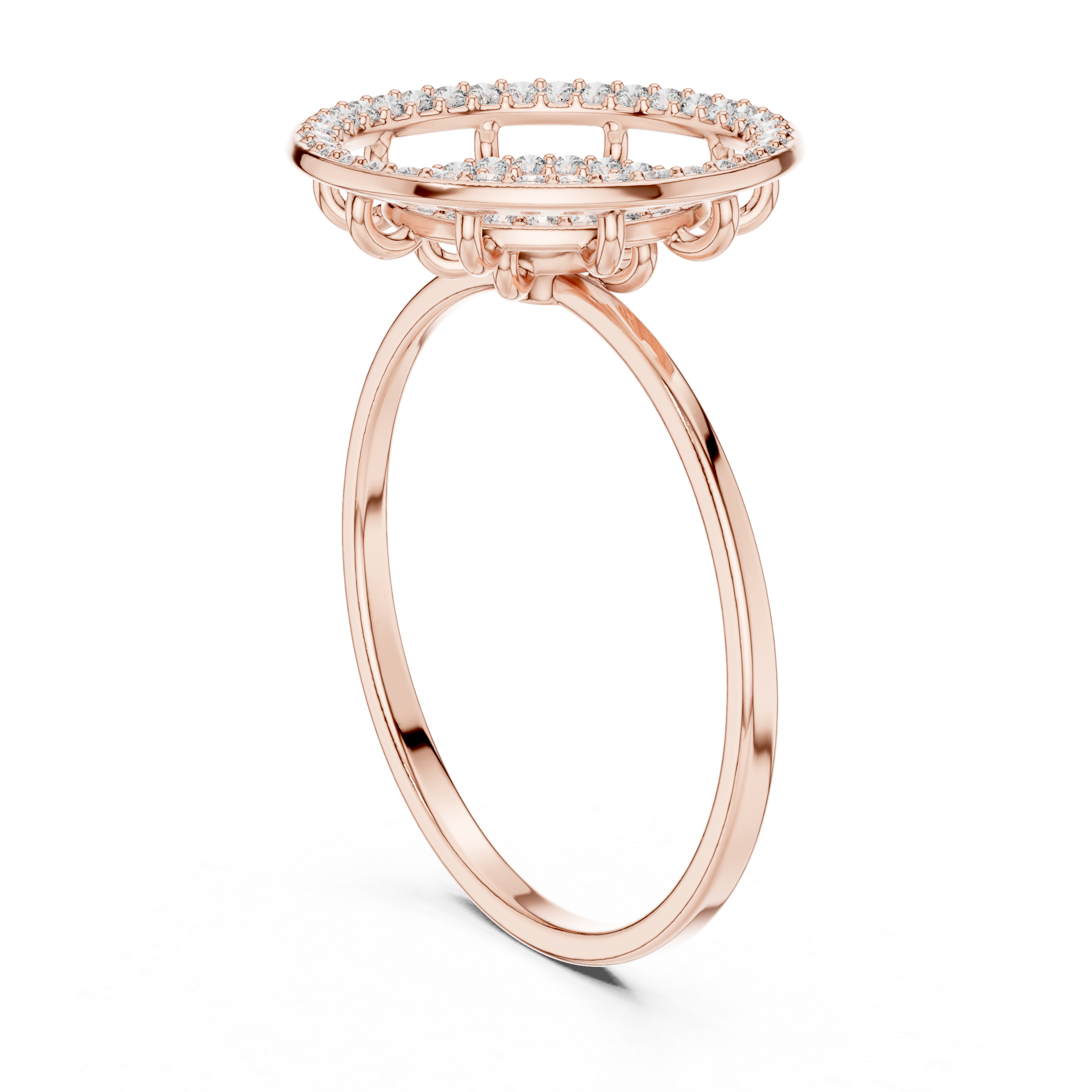Grand Halo Illusion Diamond Ring in Rose Gold