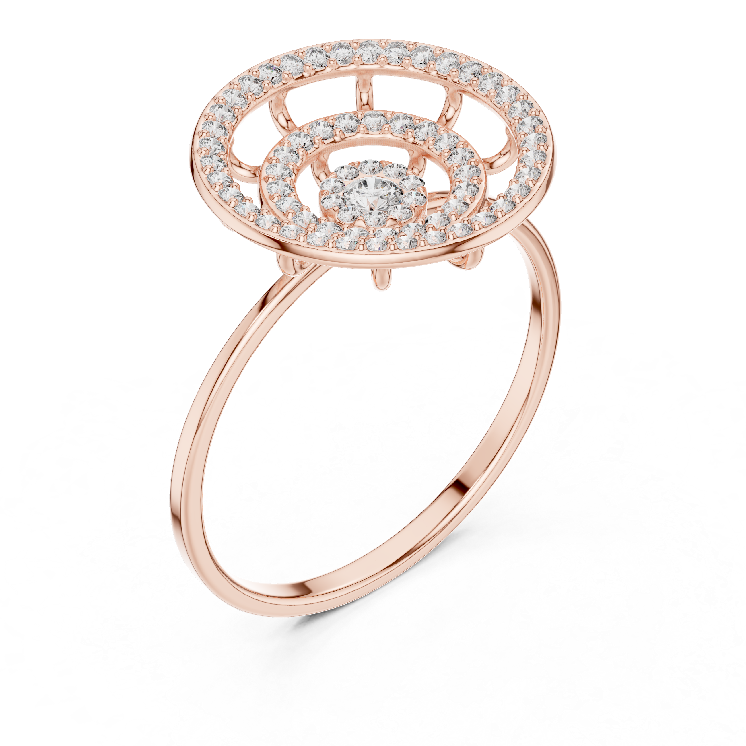 Grand Halo Illusion Diamond Ring in Rose Gold