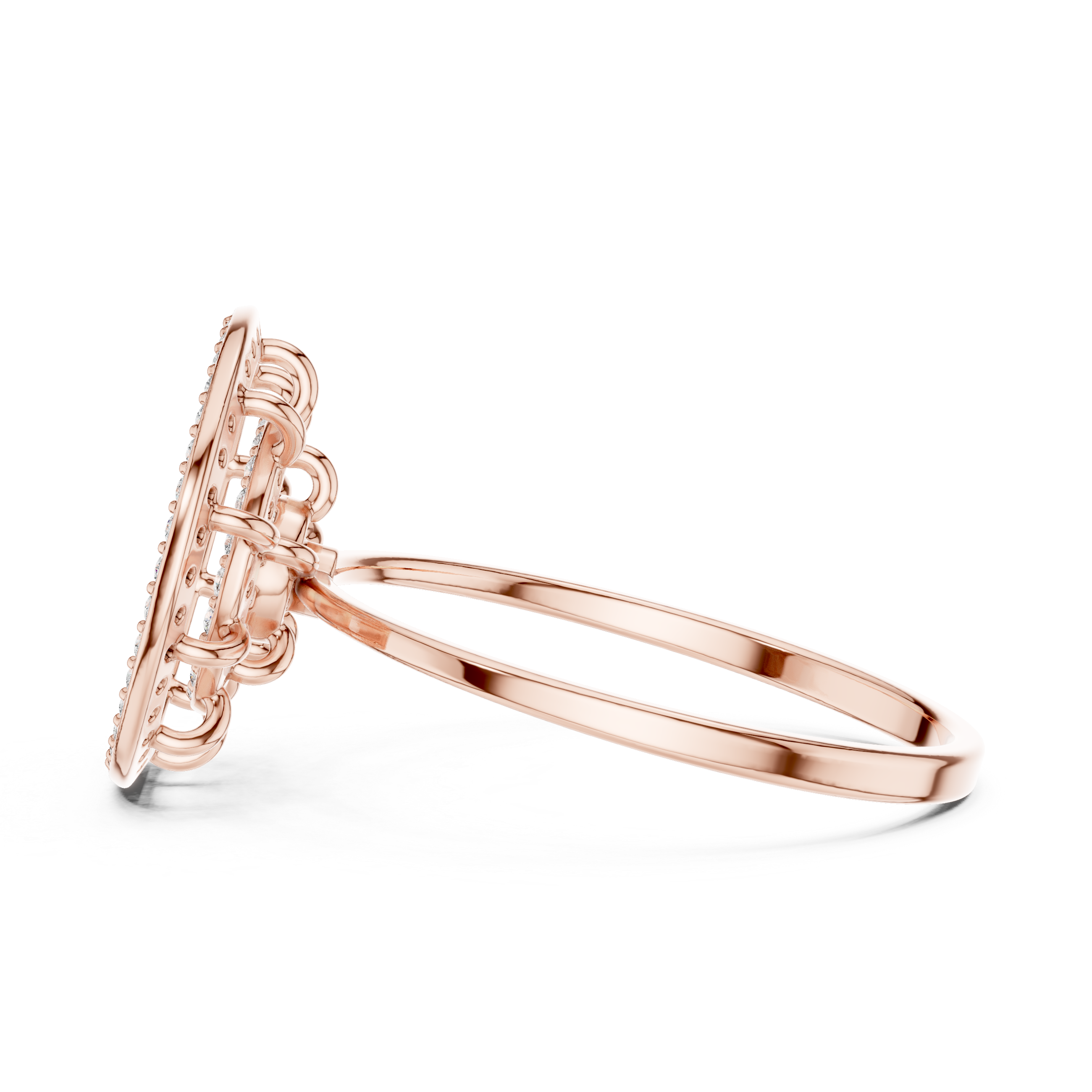Grand Halo Illusion Diamond Ring in Rose Gold