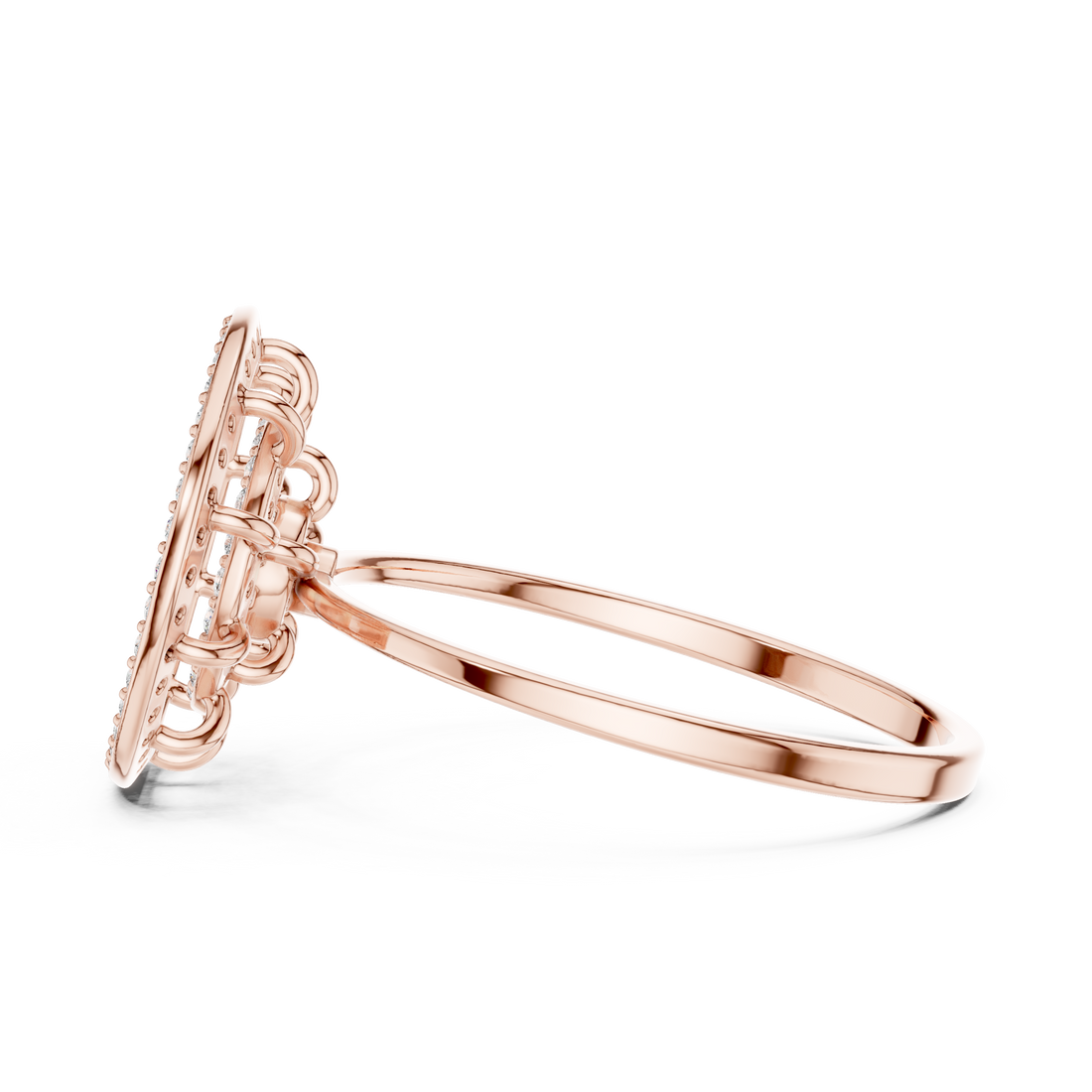 Grand Halo Illusion Diamond Ring in Rose Gold