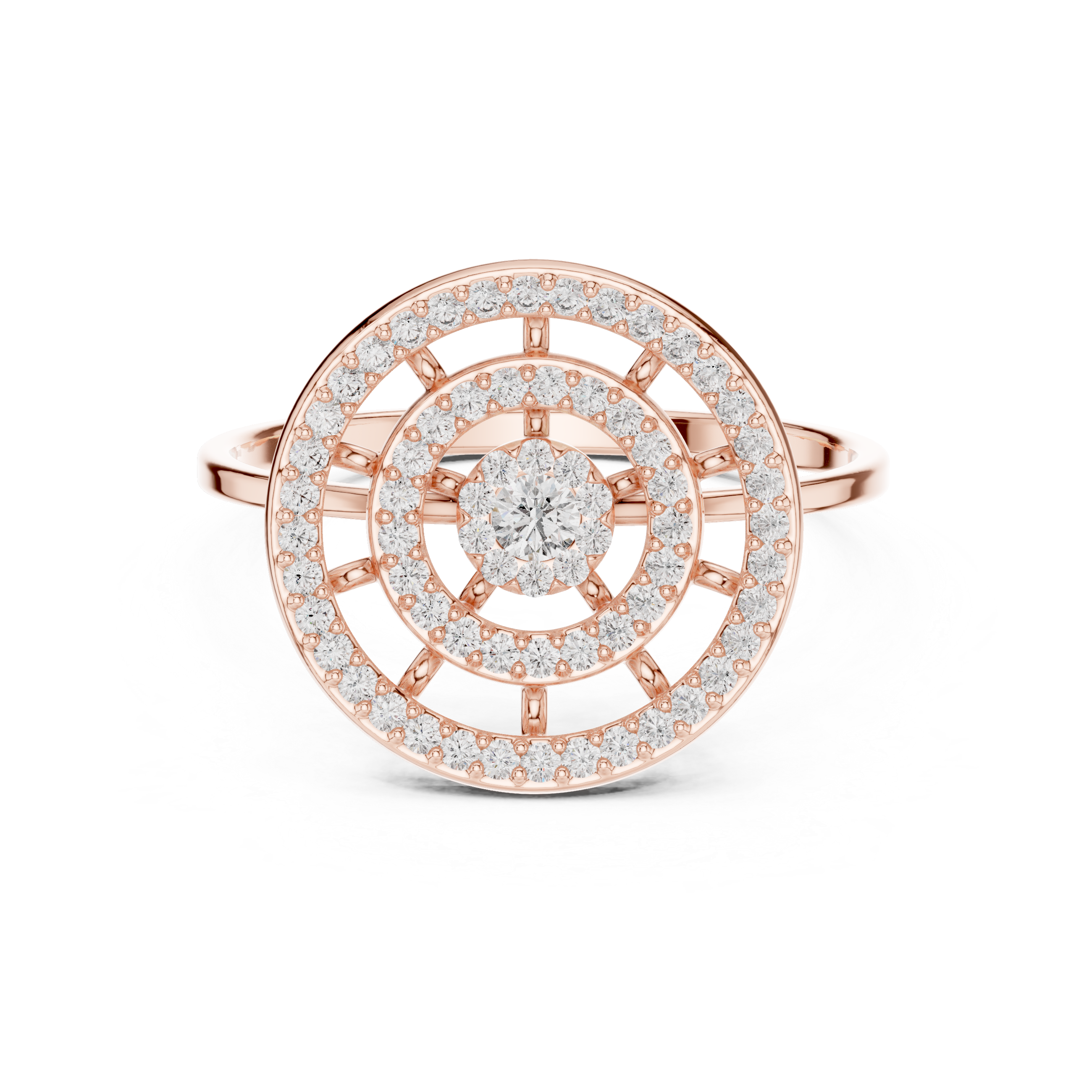 Grand Halo Illusion Diamond Ring in Rose Gold