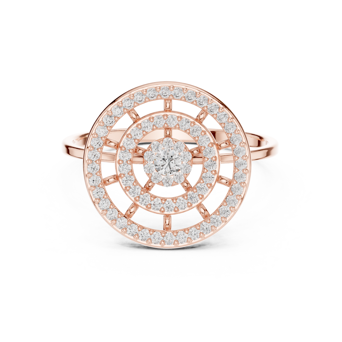 Grand Halo Illusion Diamond Ring in Rose Gold