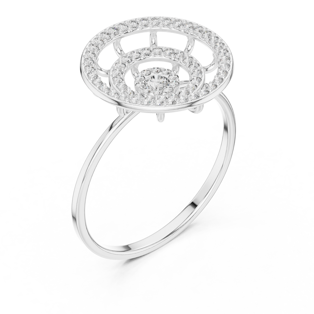 Grand Halo Illusion Diamond Ring in Rose Gold