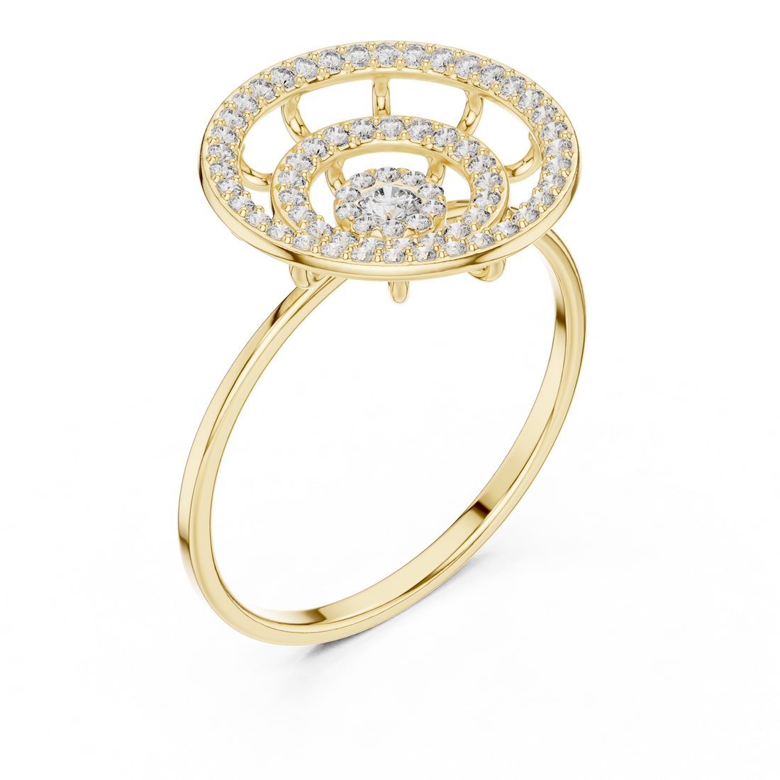Grand Halo Illusion Diamond Ring in Rose Gold