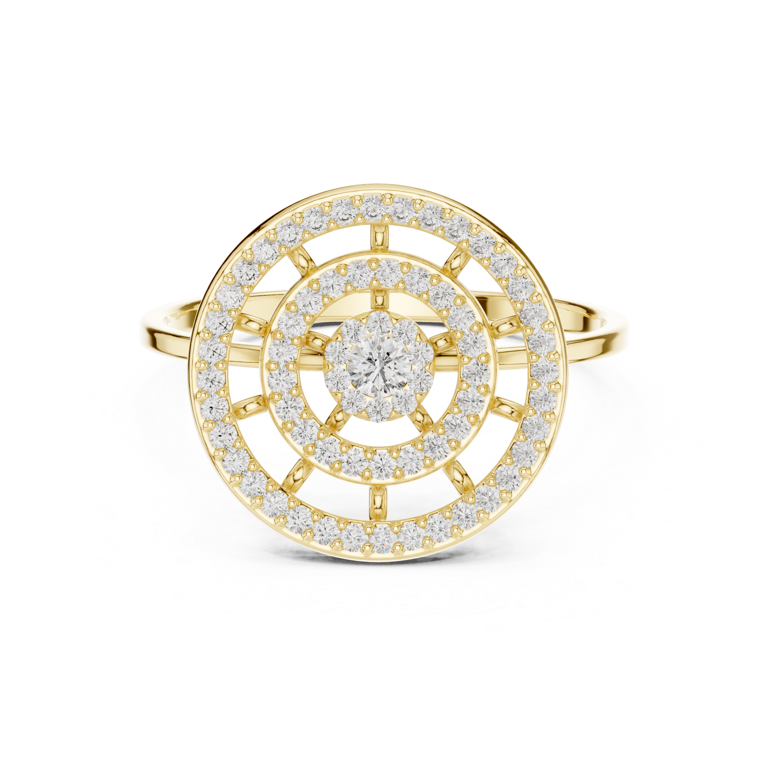 Grand Halo Illusion Diamond Ring in Rose Gold