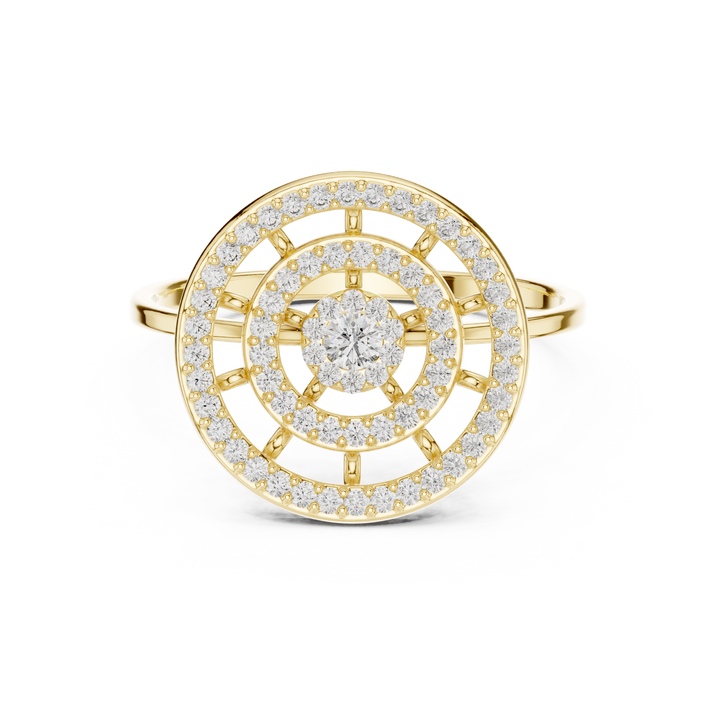 Grand Halo Illusion Diamond Ring in Rose Gold