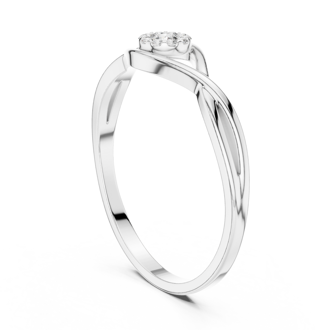 Modern Solitaire Illusion Diamond Ring in Rose Gold