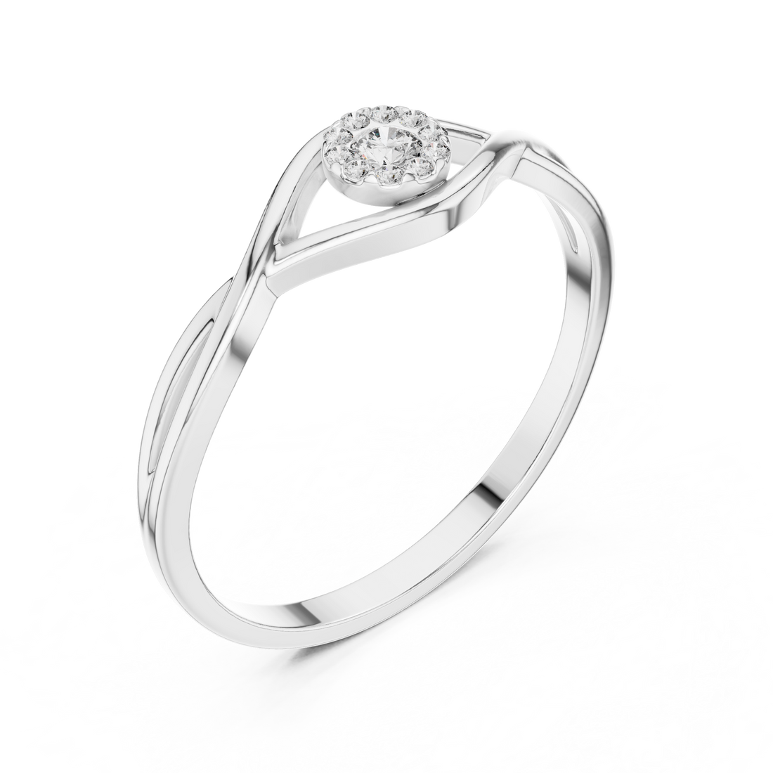 Modern Solitaire Illusion Diamond Ring in Rose Gold