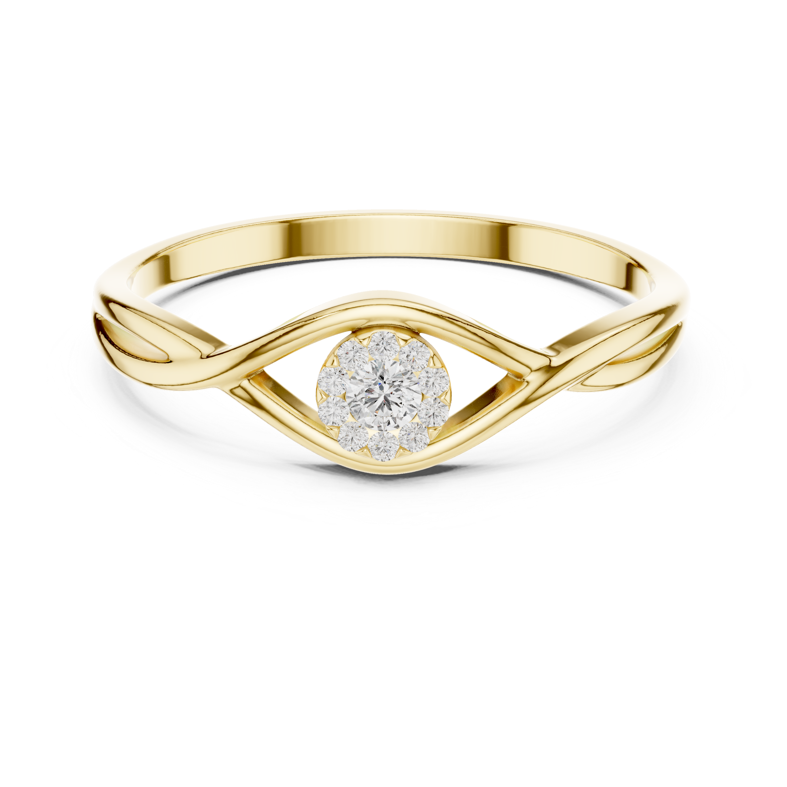 Modern Solitaire Illusion Diamond Ring in Rose Gold