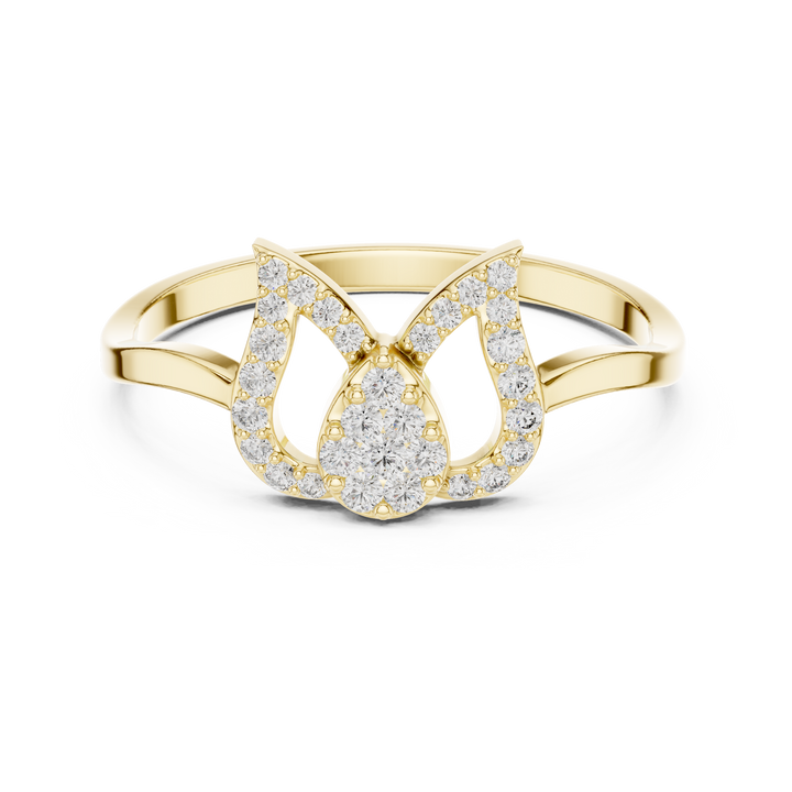 Twin Heart Diamond Ring in Rose Gold
