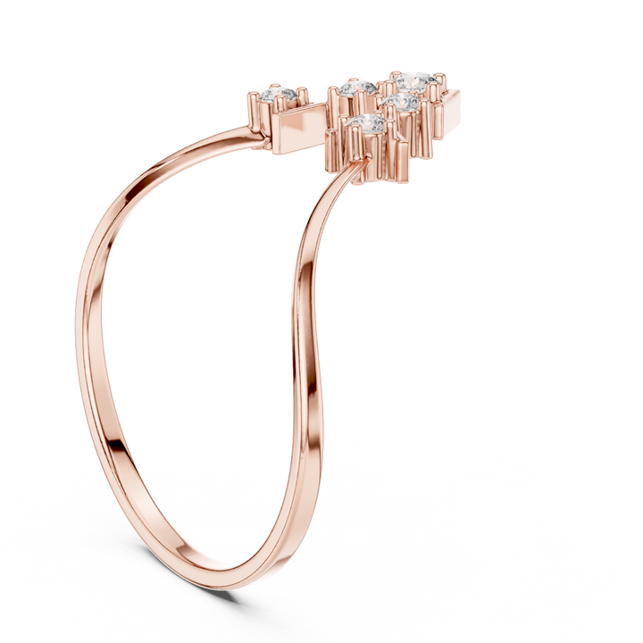 Geometric Cluster Diamond Ring in Rose Gold