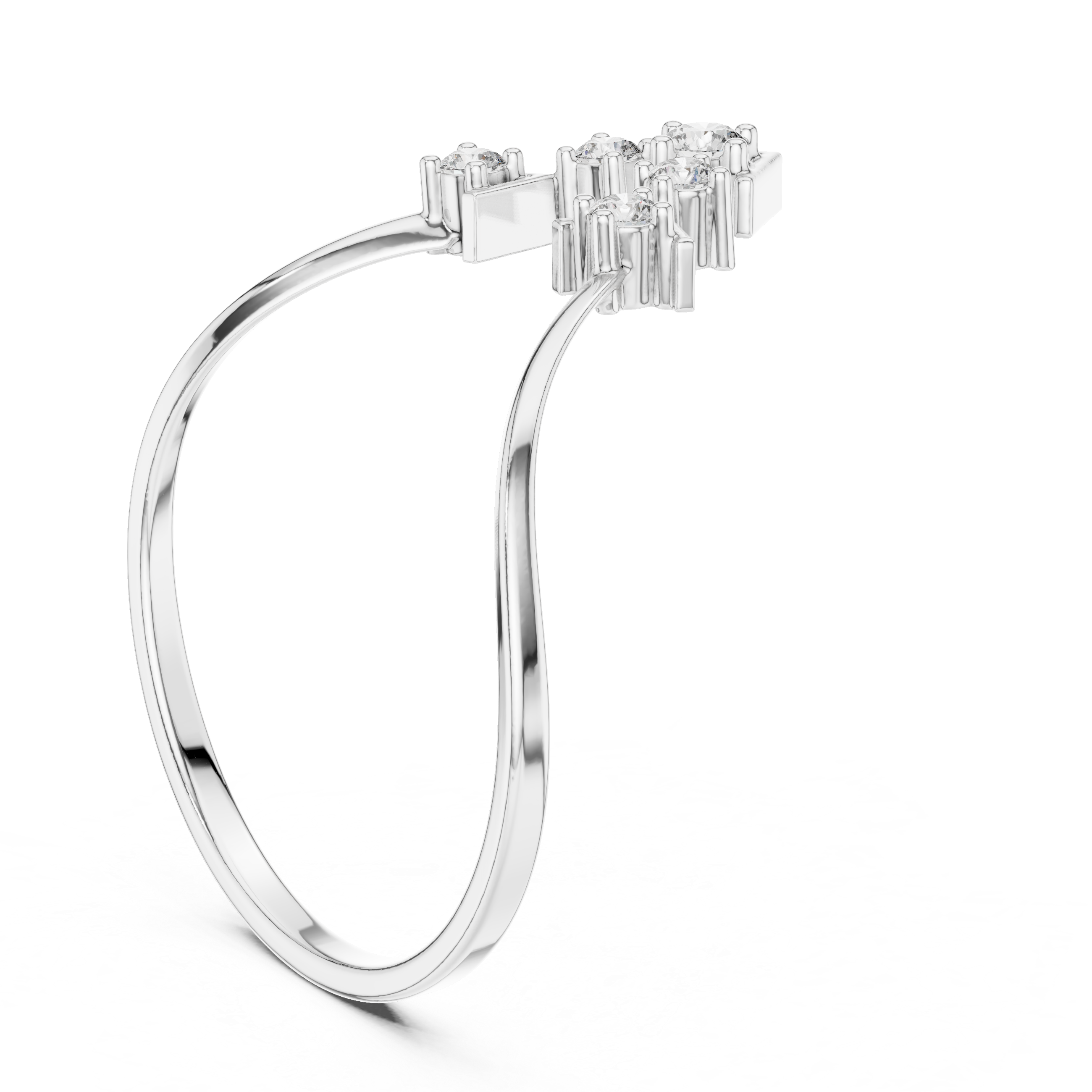 Geometric Cluster Diamond Ring in Rose Gold