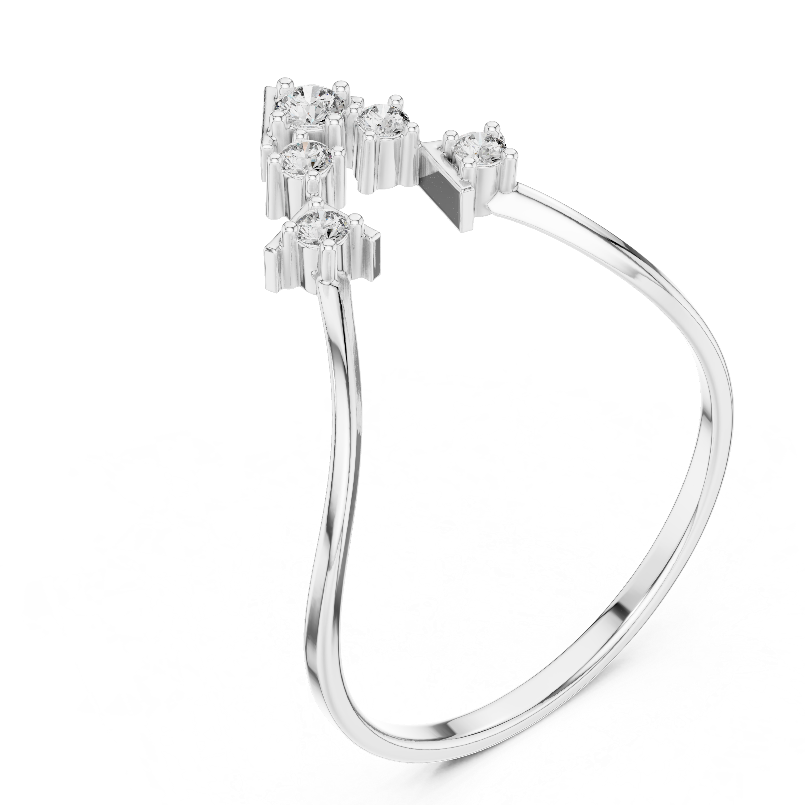 Geometric Cluster Diamond Ring in Rose Gold