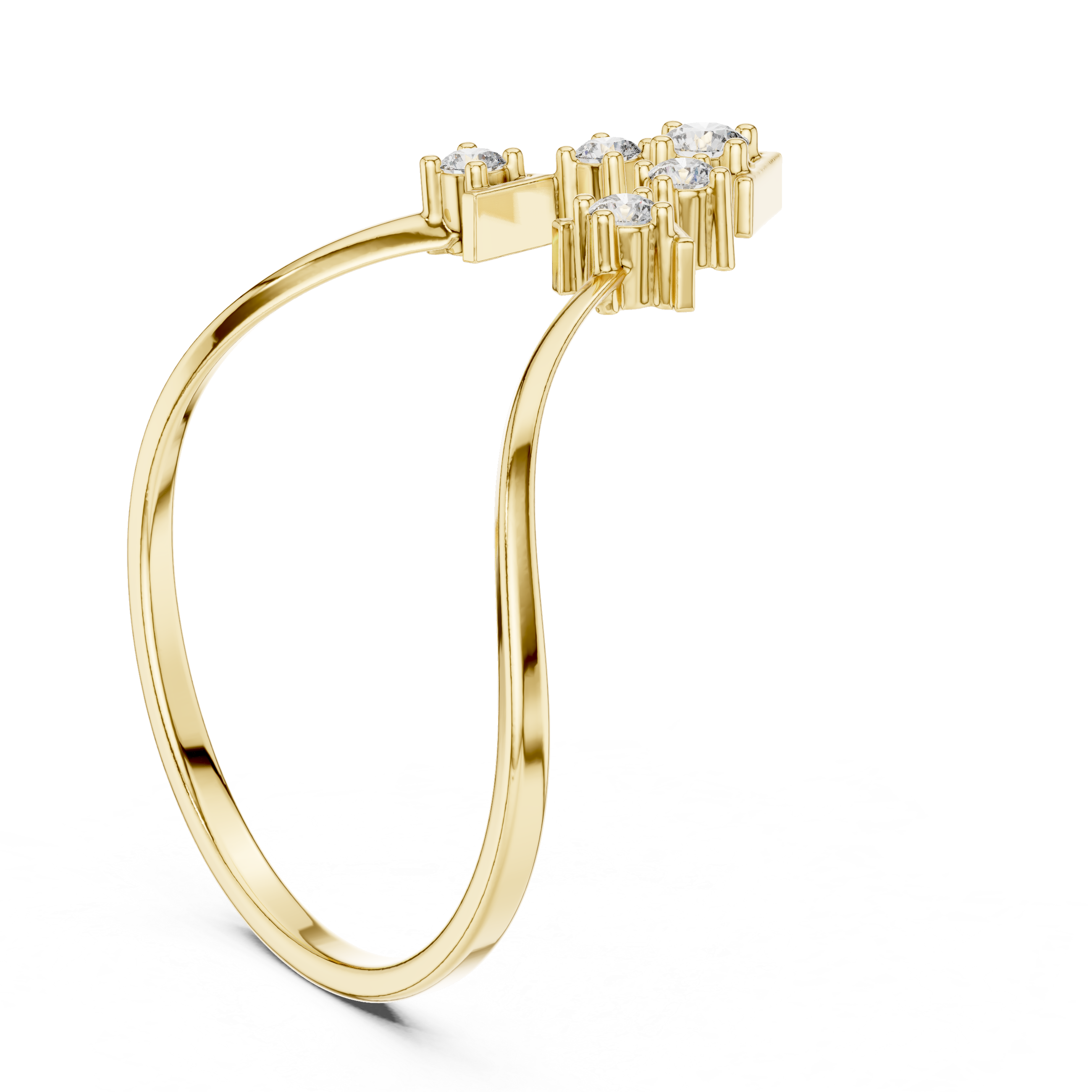 Geometric Cluster Diamond Ring in Rose Gold