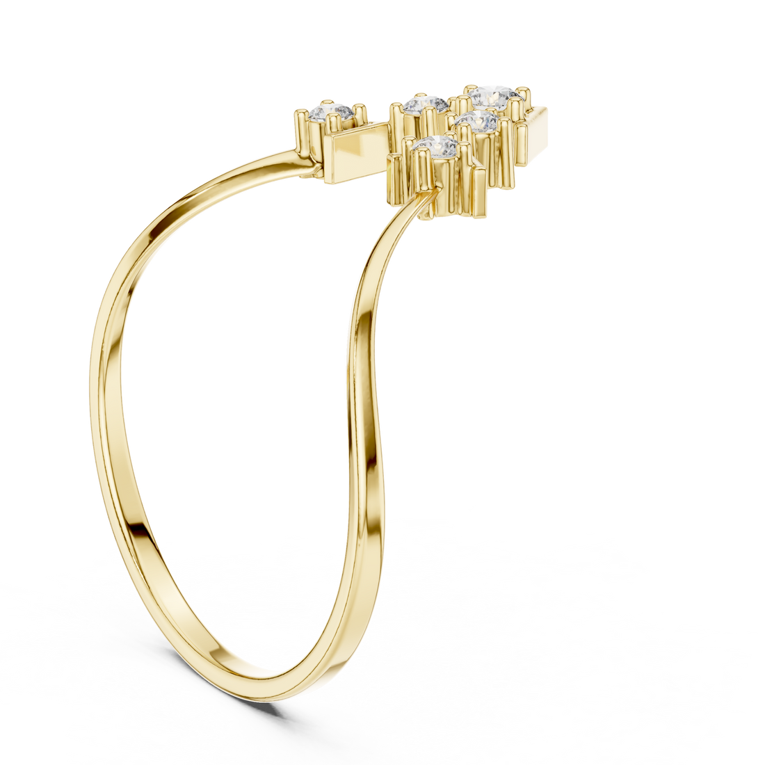 Geometric Cluster Diamond Ring in Rose Gold